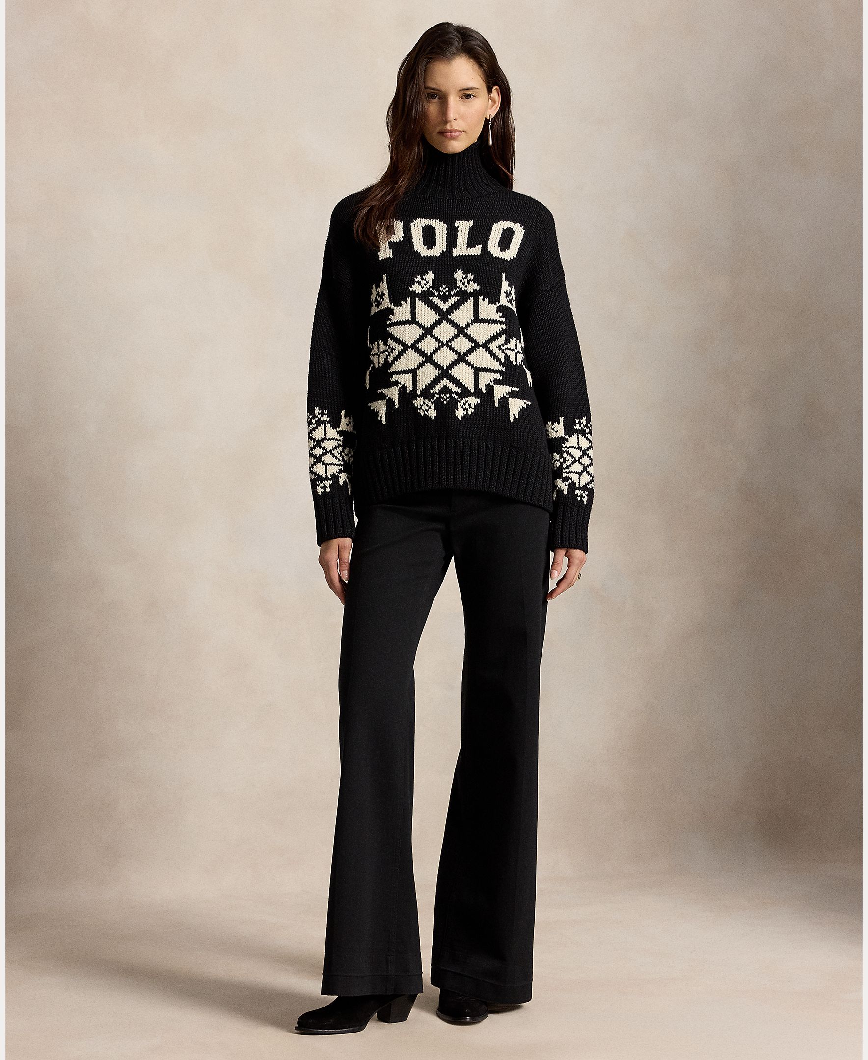 Jersey de mujer de lana con cuello alto - Polo Ralph Lauren - Negro Negro-6
