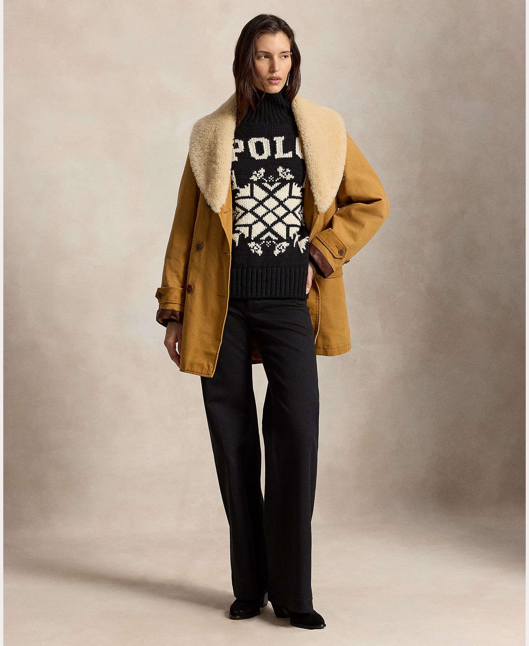 Jersey de mujer de lana con cuello alto - Polo Ralph Lauren - Negro Negro-8