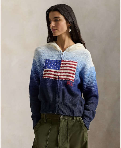 Imagem 0 de Cardigan com Fecho de Correr em Degradé com Bandeira