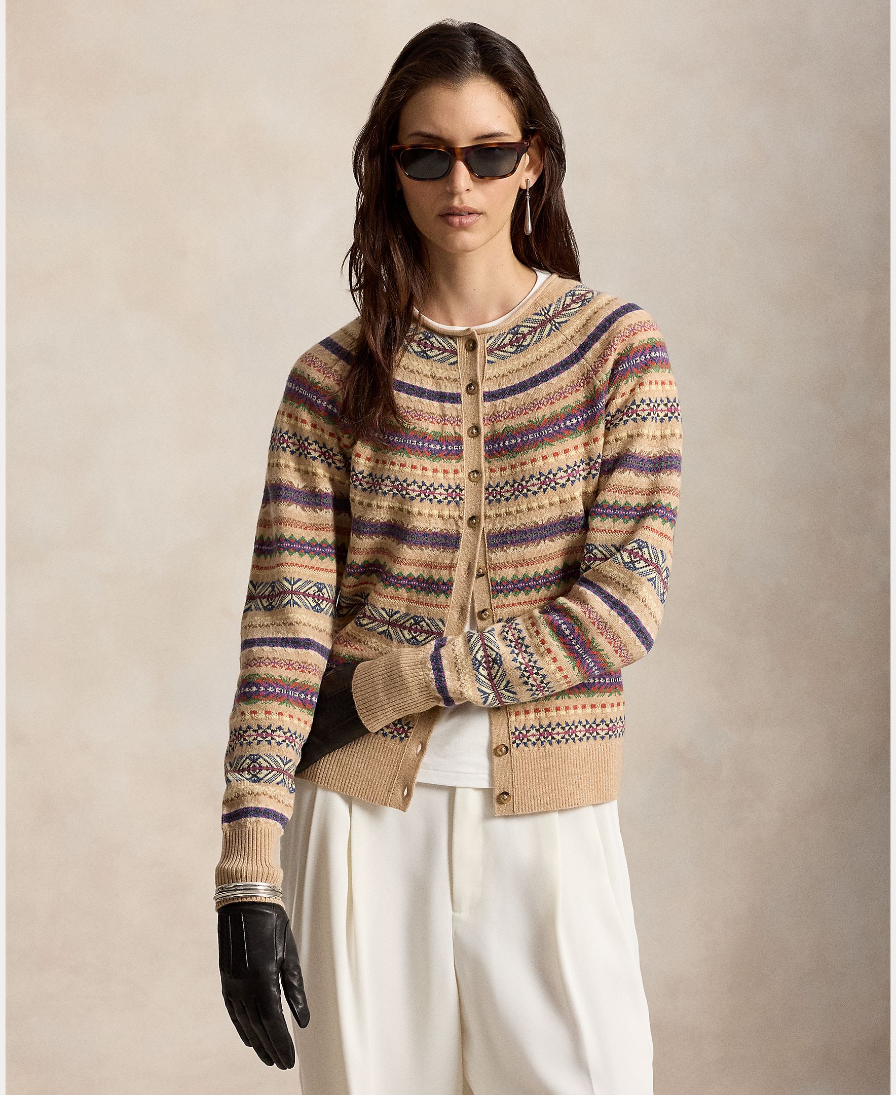 Imagem 0 de Cardigan de Decote Redondo Estampado