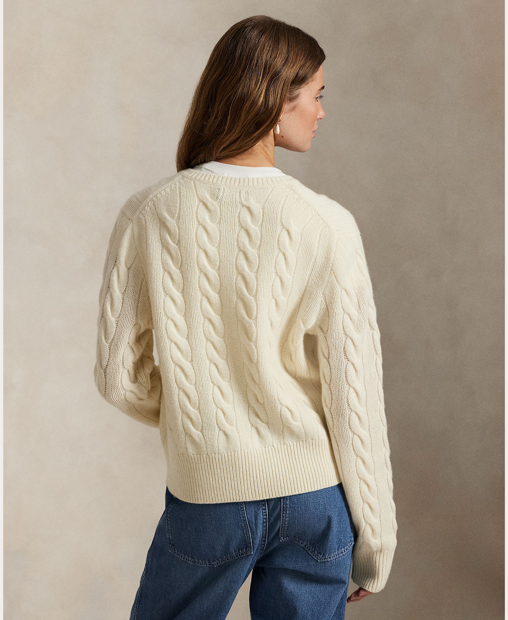 Cardigan de Lã e Caxemira Branco-3