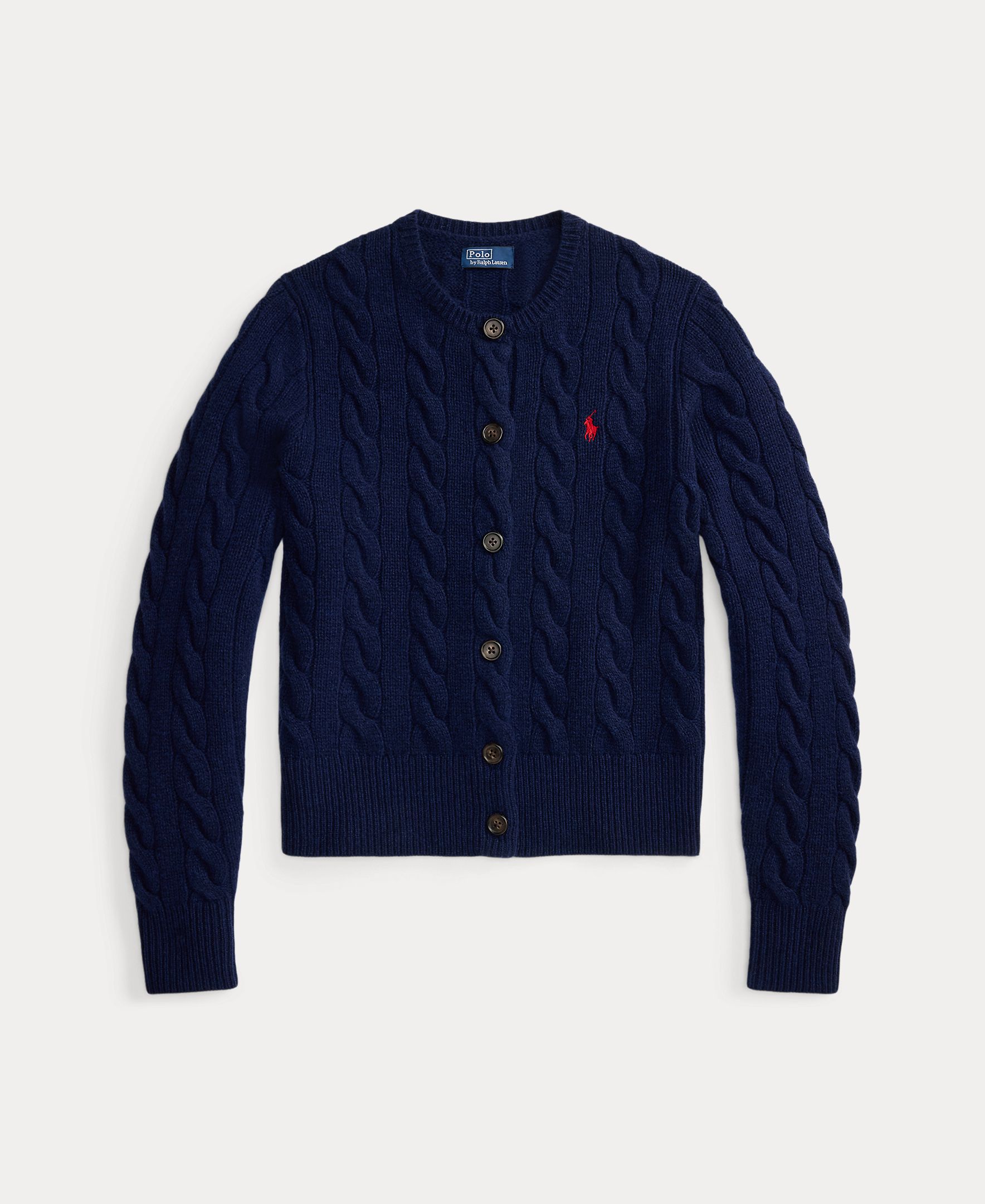 Cárdigan de mujer de lana y cashmere en punto de ochos - Polo Ralph Lauren - Azul marino Azul marino-5