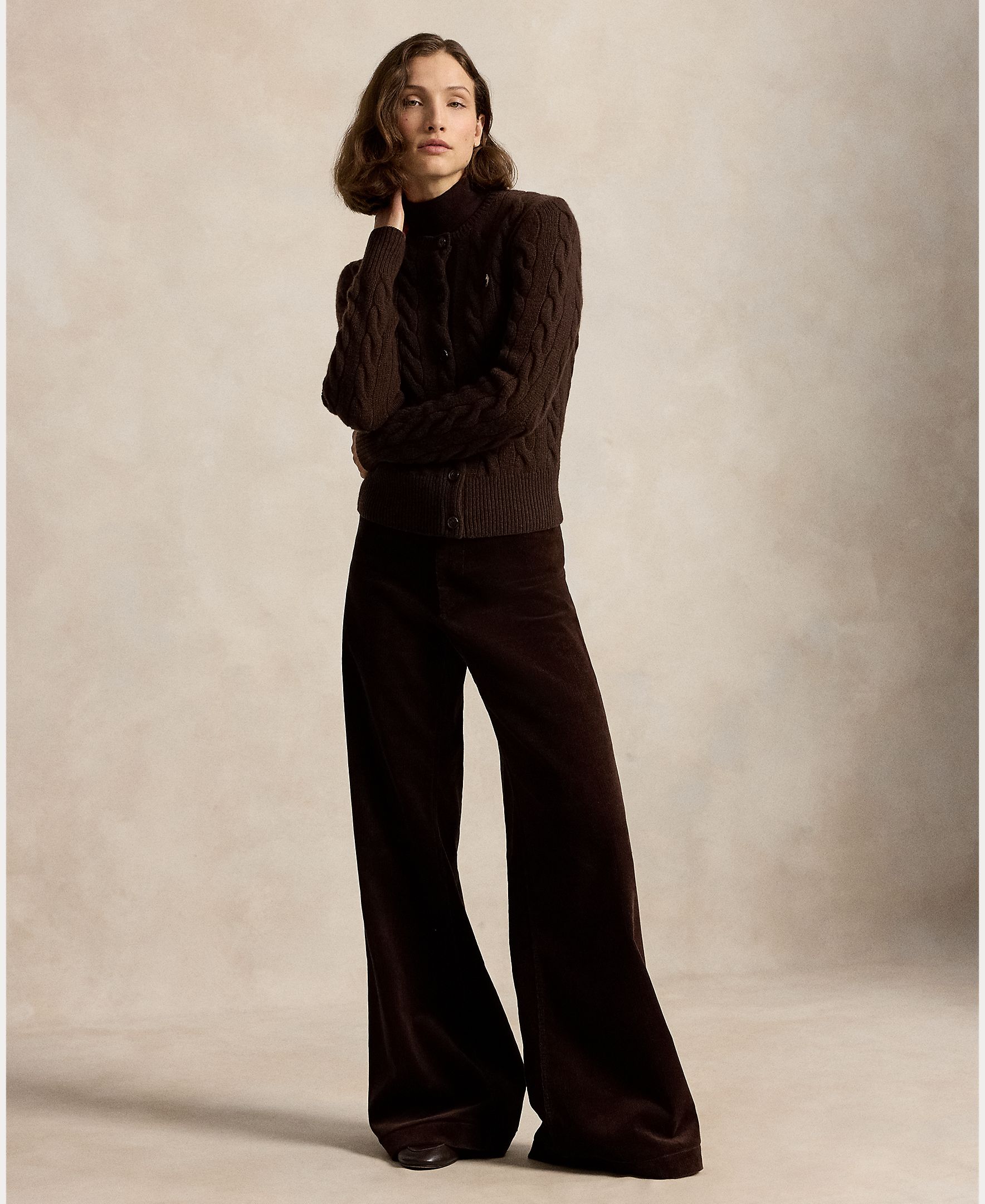 Cárdigan de mujer de lana y cashmere en punto de ochos - Polo Ralph Lauren - Marrón oscuro Marrón oscuro-6