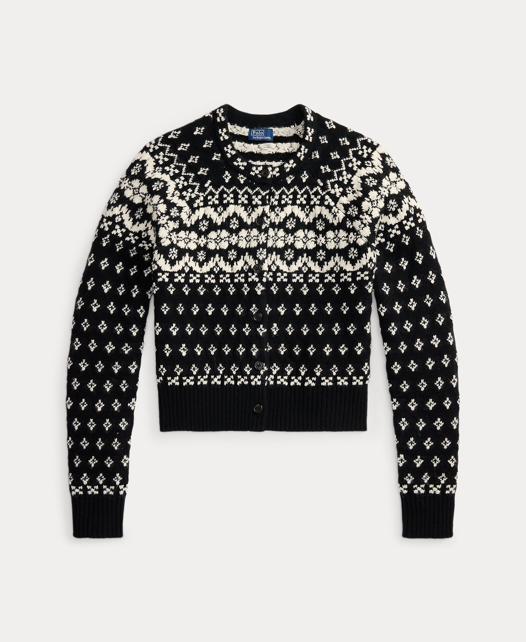 Cárdigan de mujer de lana y algodón con diseño Fair Isle - Polo Ralph Lauren - Negro Negro-6