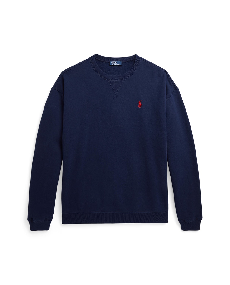 Sweatshirt de Algodão com Decote Redondo Azul-marinho-5