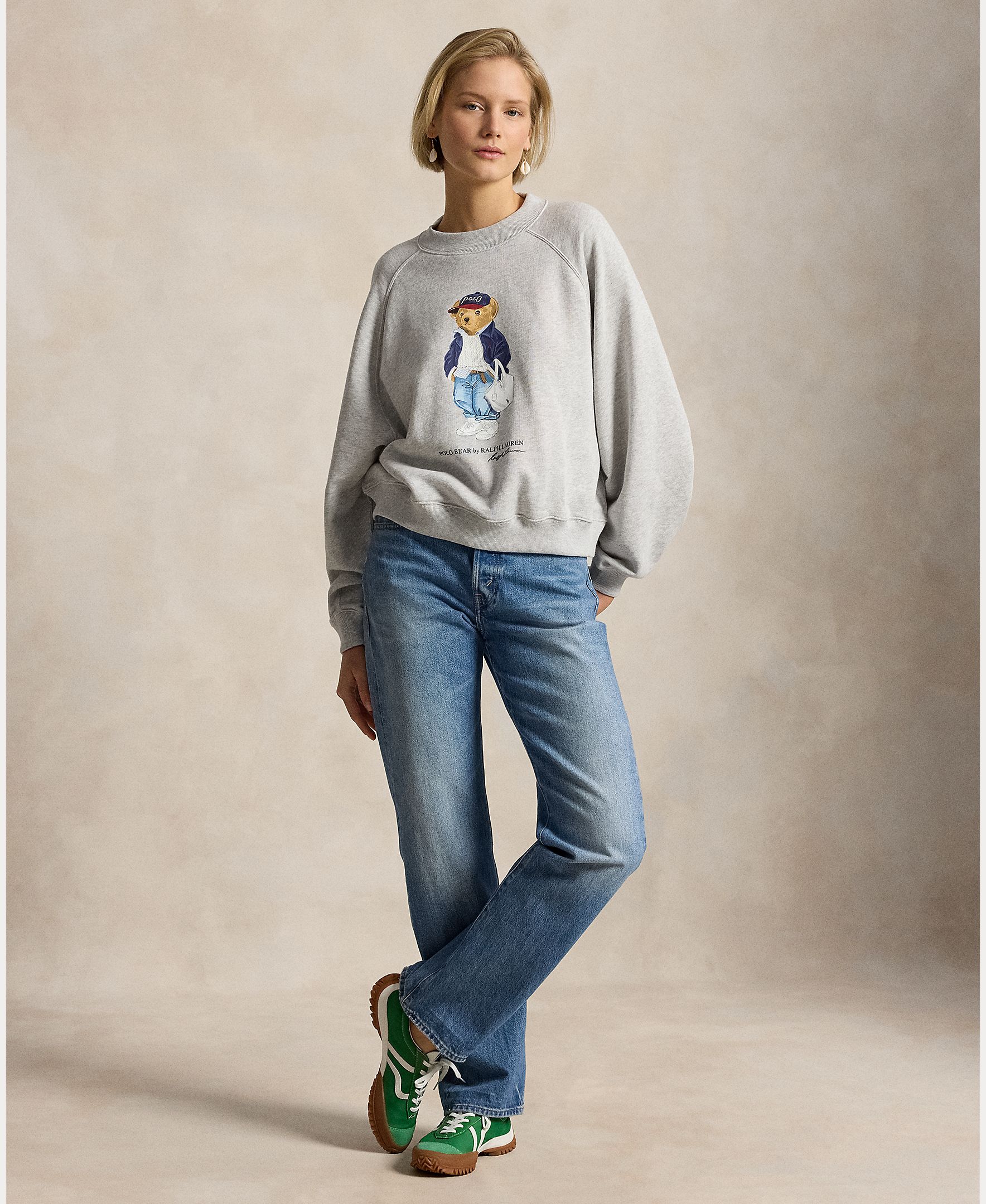 Sweatshirt de felpa com Polo Bear Cinzento-claro-6