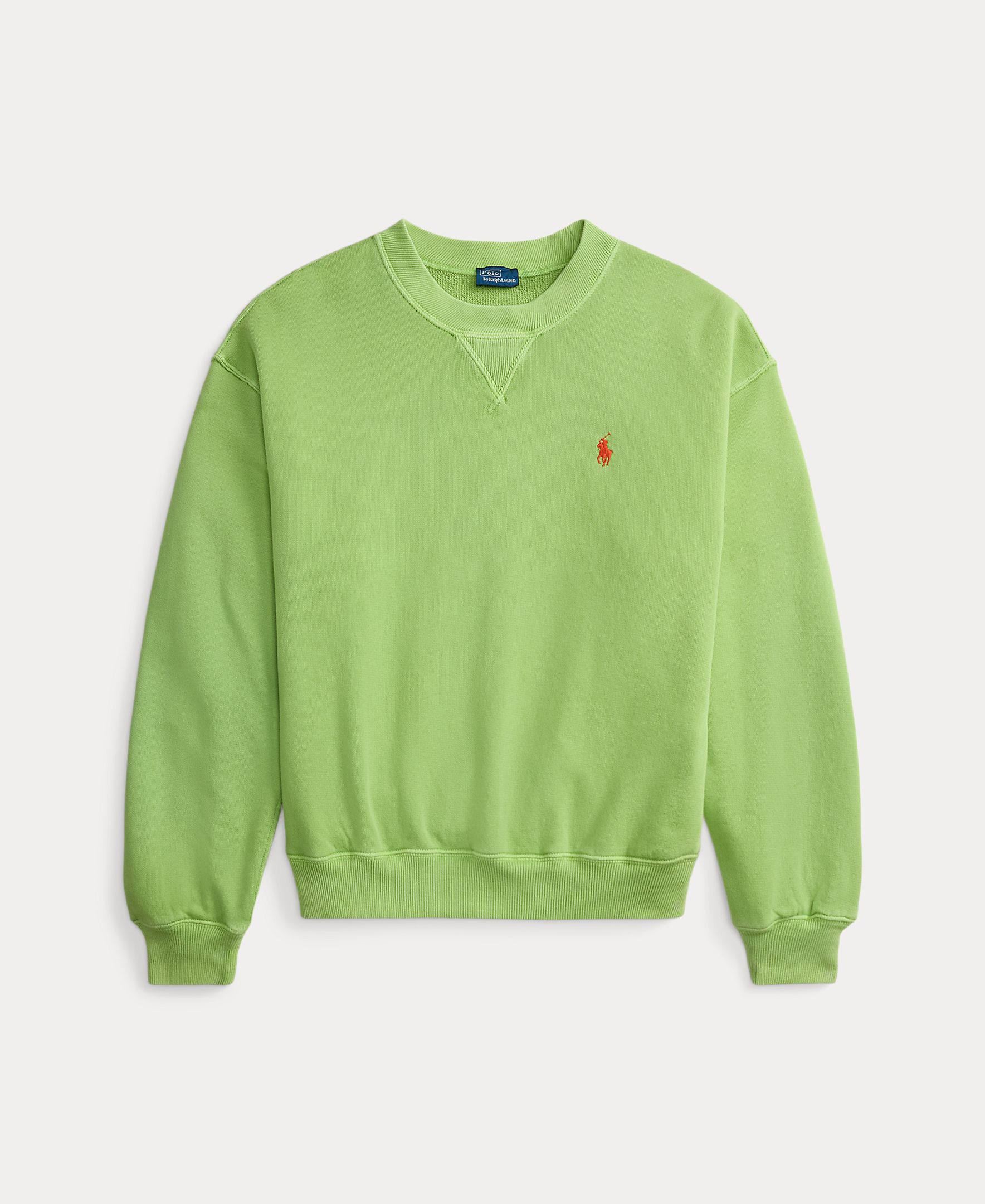 Sweatshirt de Felpa com Decote Redondo Verde-4