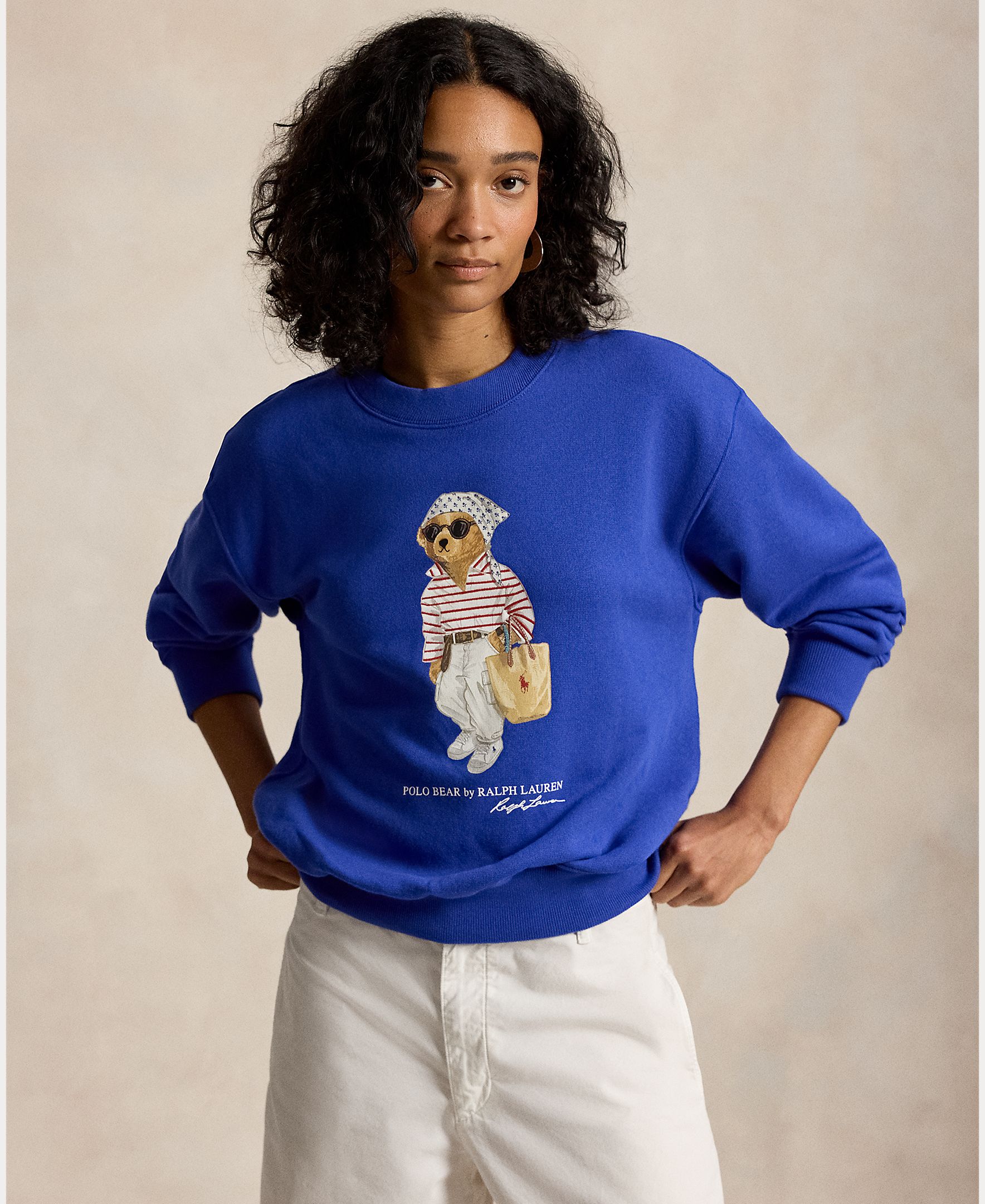 Sweatshirt com o Polo Bear e em Algodão Azul-índigo-1