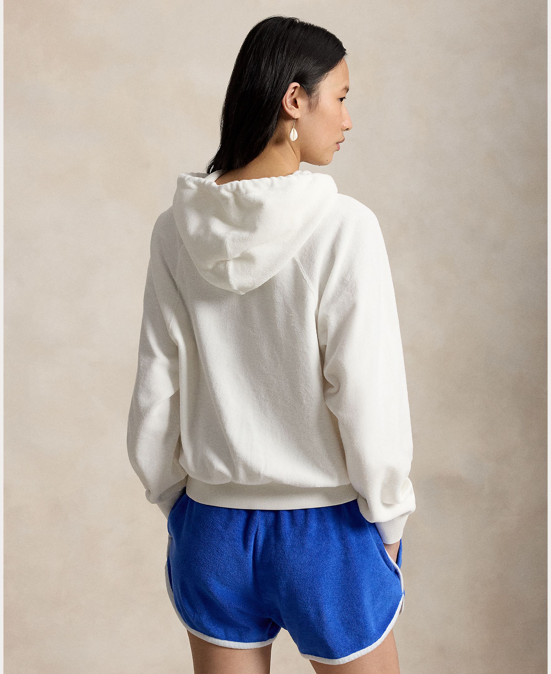 Sweatshirt com Capuz de Felpa com Polo Bear Branco-2