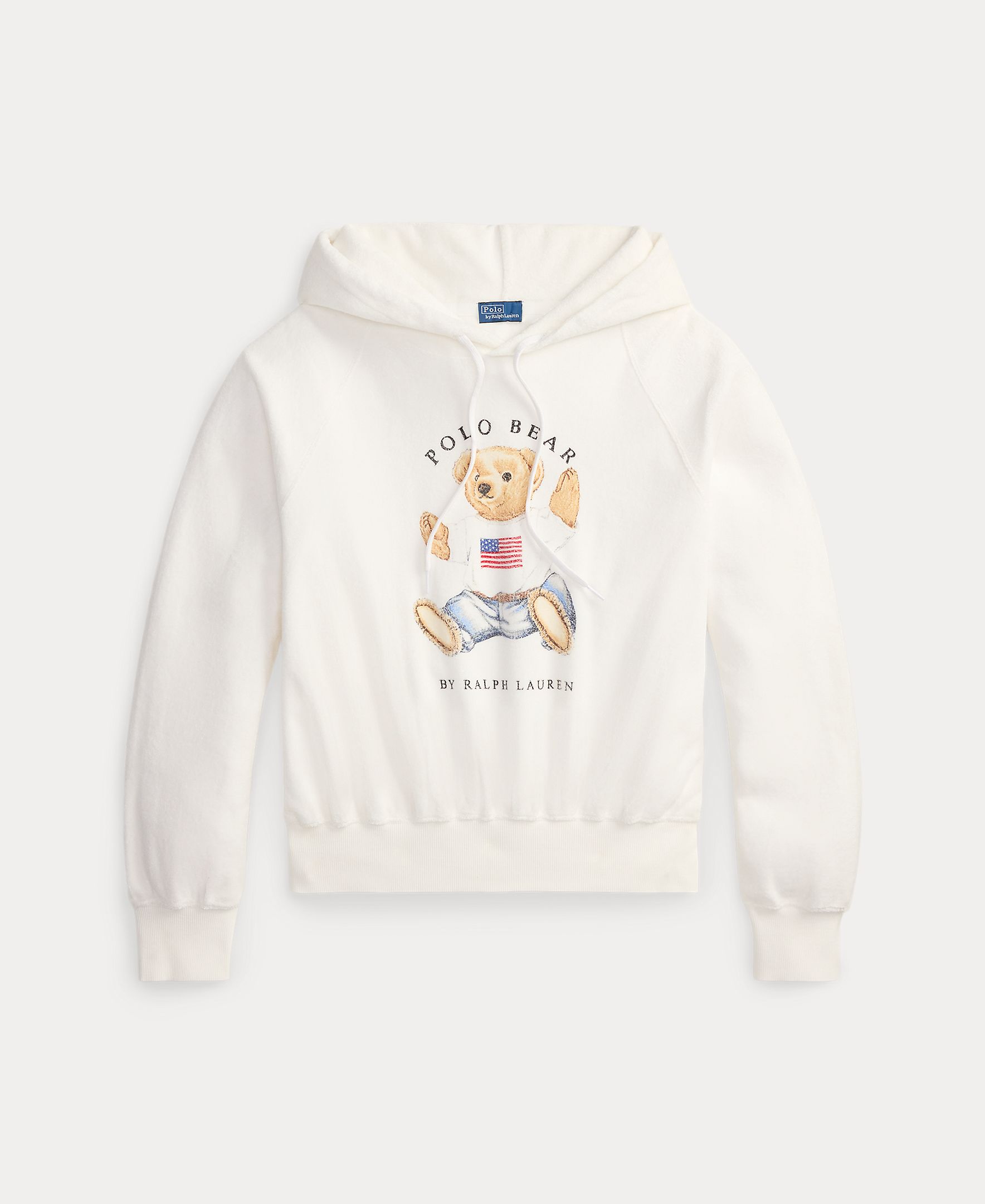 Sweatshirt com Capuz de Felpa com Polo Bear Branco-4