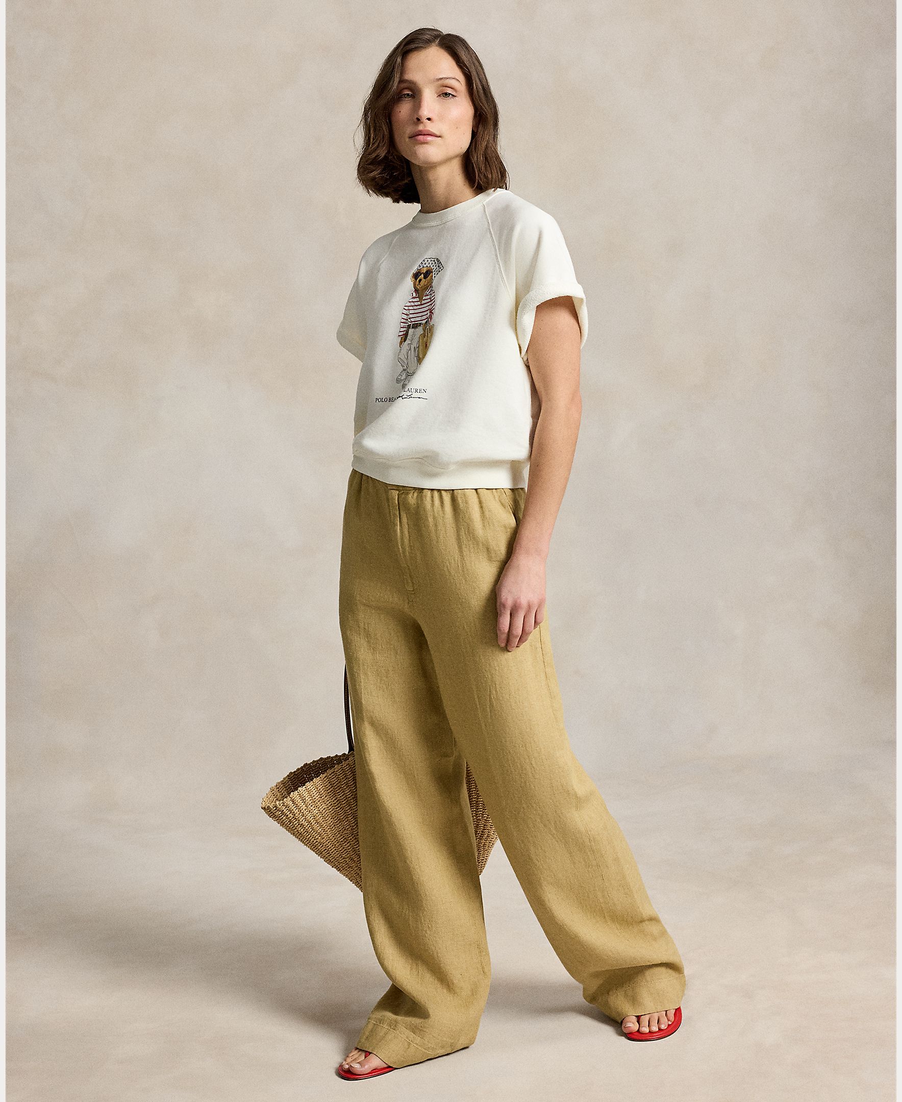 Sweatshirt com o Polo Bear e em Algodão Branco-8