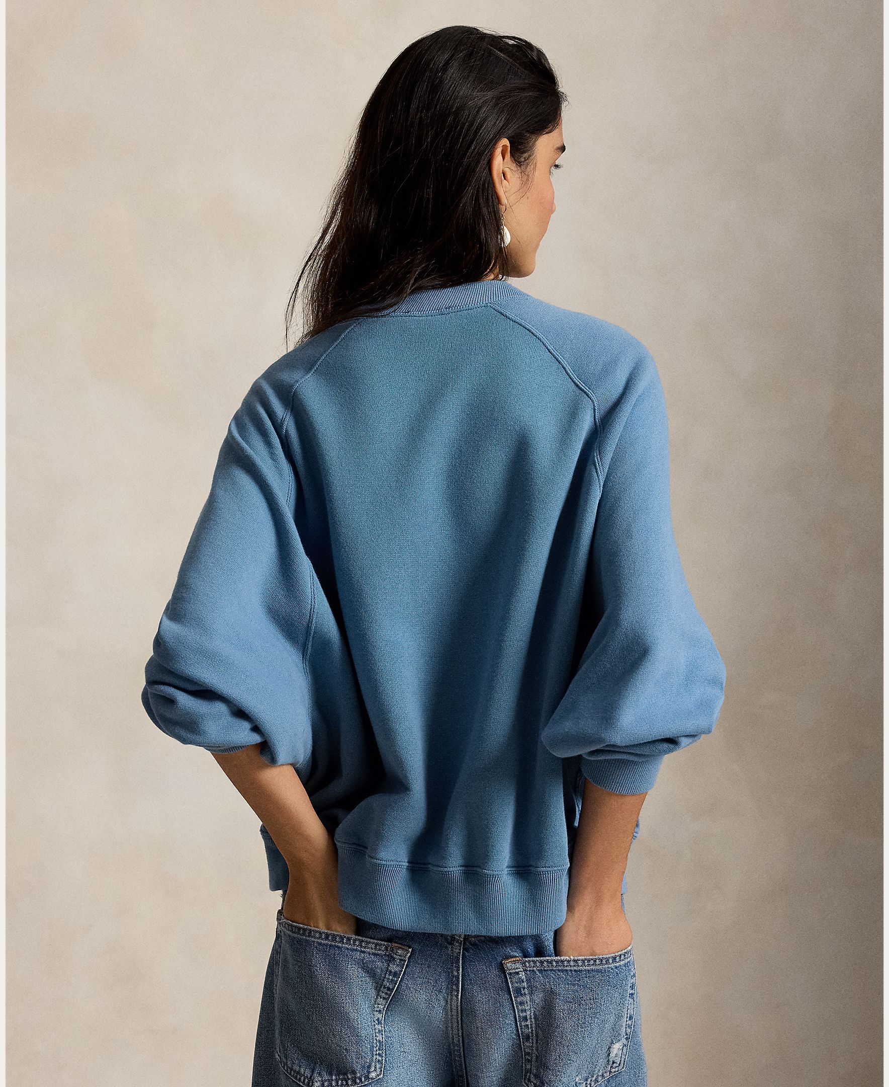 Sweatshirt com o Polo Bear e em Algodão Azul-porcelana-3