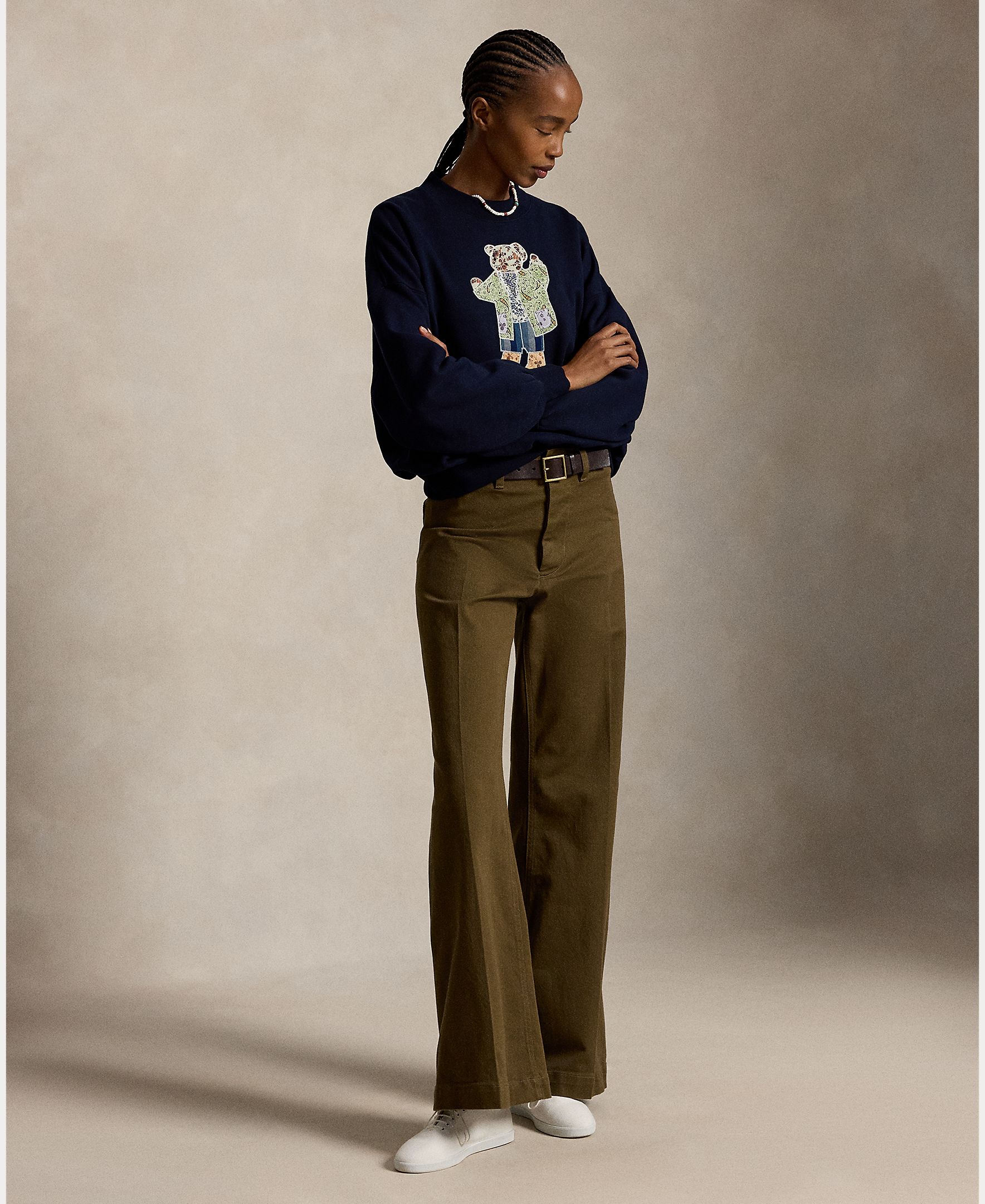 Sweatshirt com o Polo Bear e em Algodão Azul-marinho-6