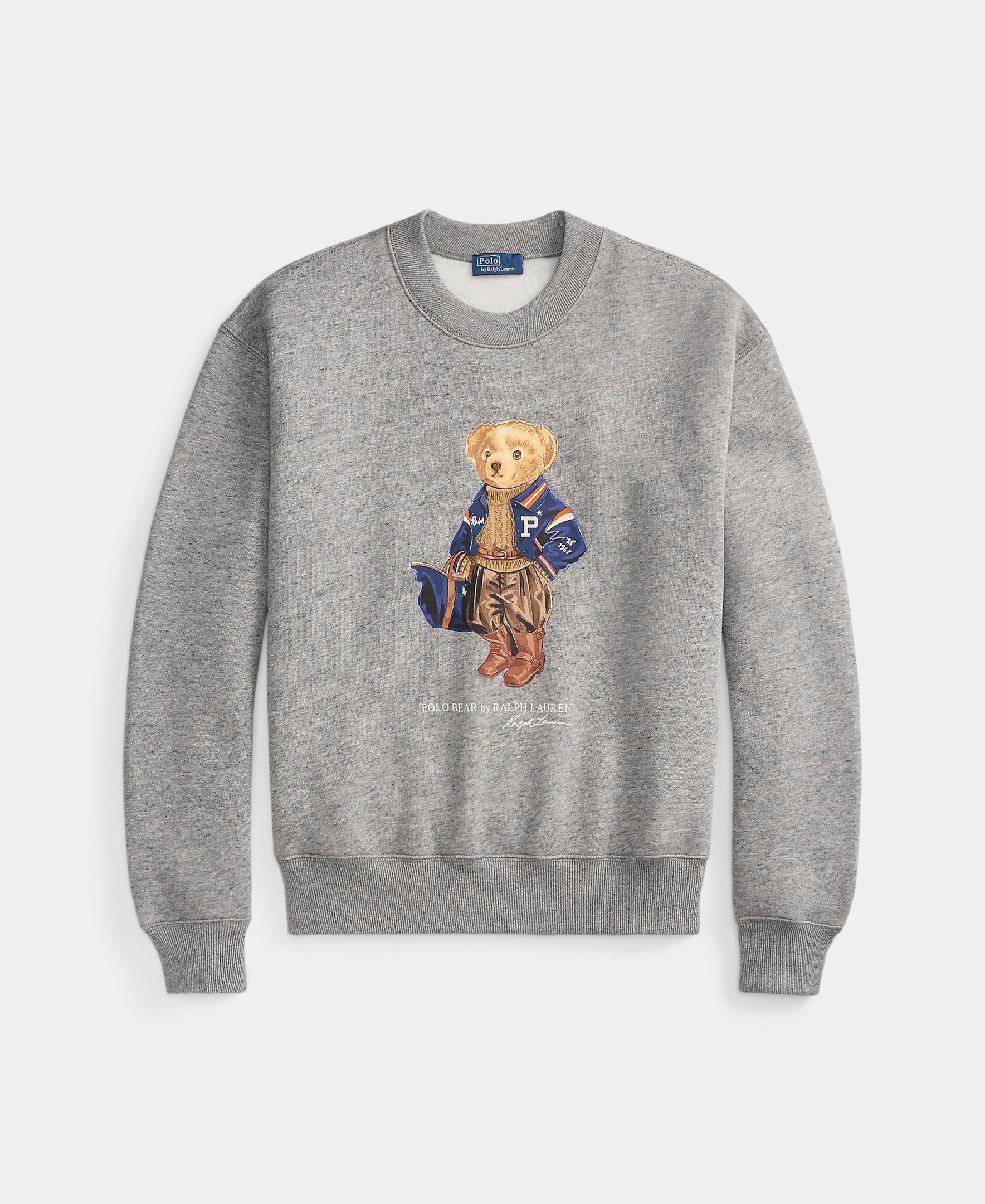 Sweatshirt com o Polo Bear e em Algodão Cinzento-5