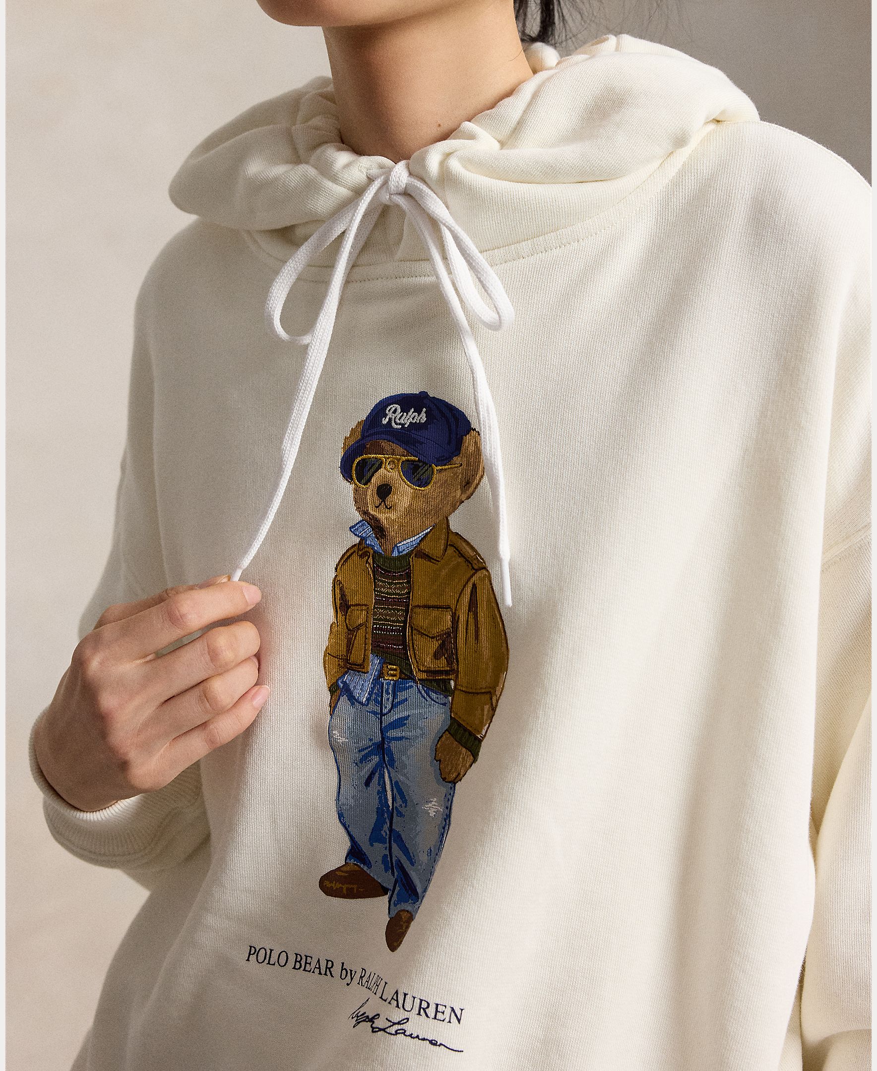 Sweatshirt com o Polo Bear e em Algodão Branco-3
