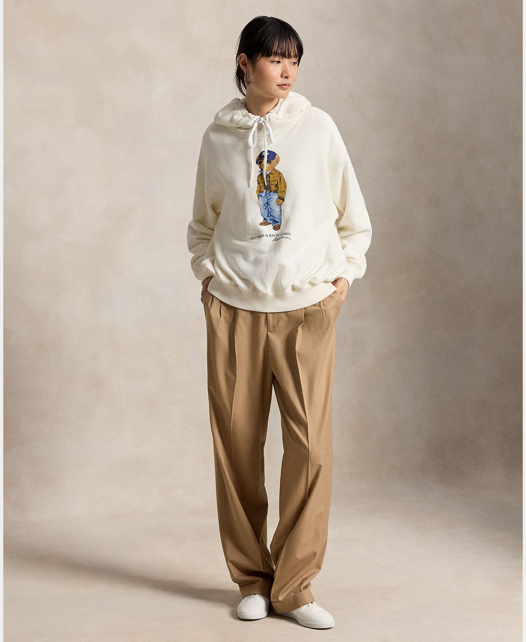 Sweatshirt com o Polo Bear e em Algodão Branco-6