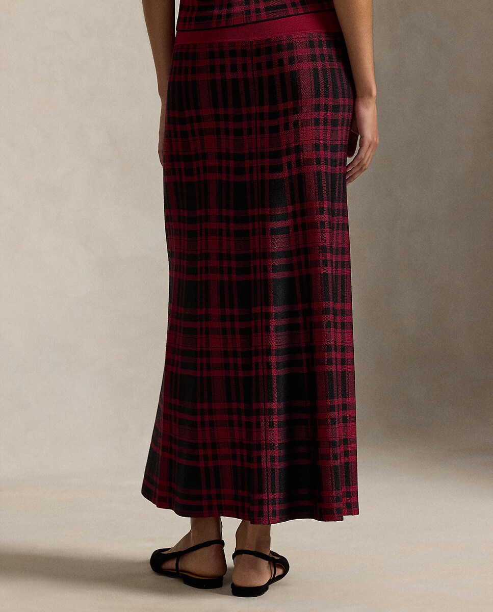 Saia midi com cintura elástica Multicolor-4