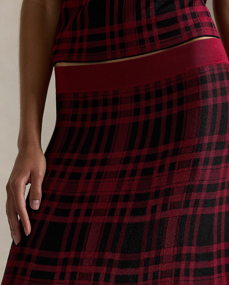 Saia midi com cintura elástica Multicolor-5