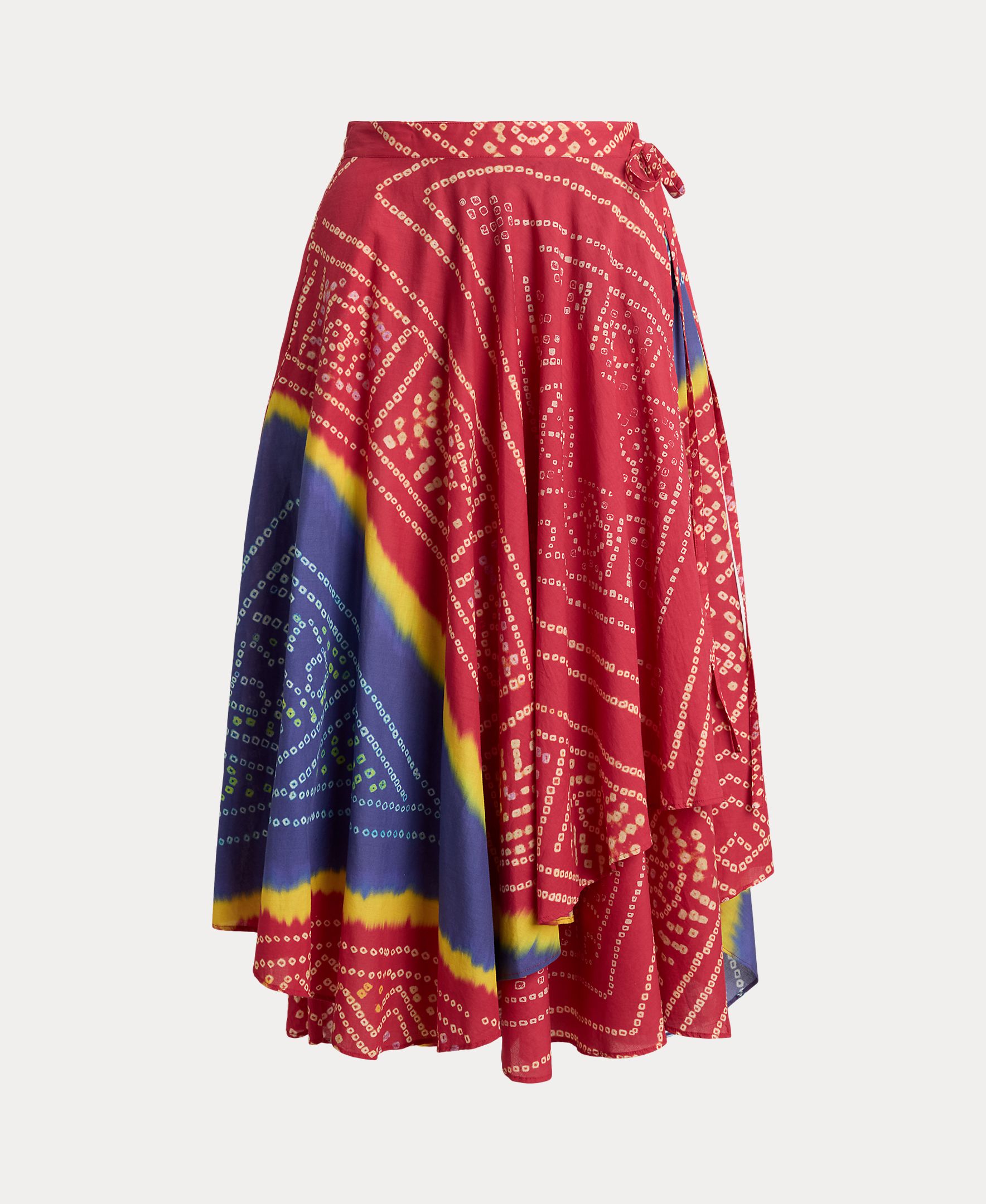 Saia Comprida Assimétrica Estampada Multicolor-5