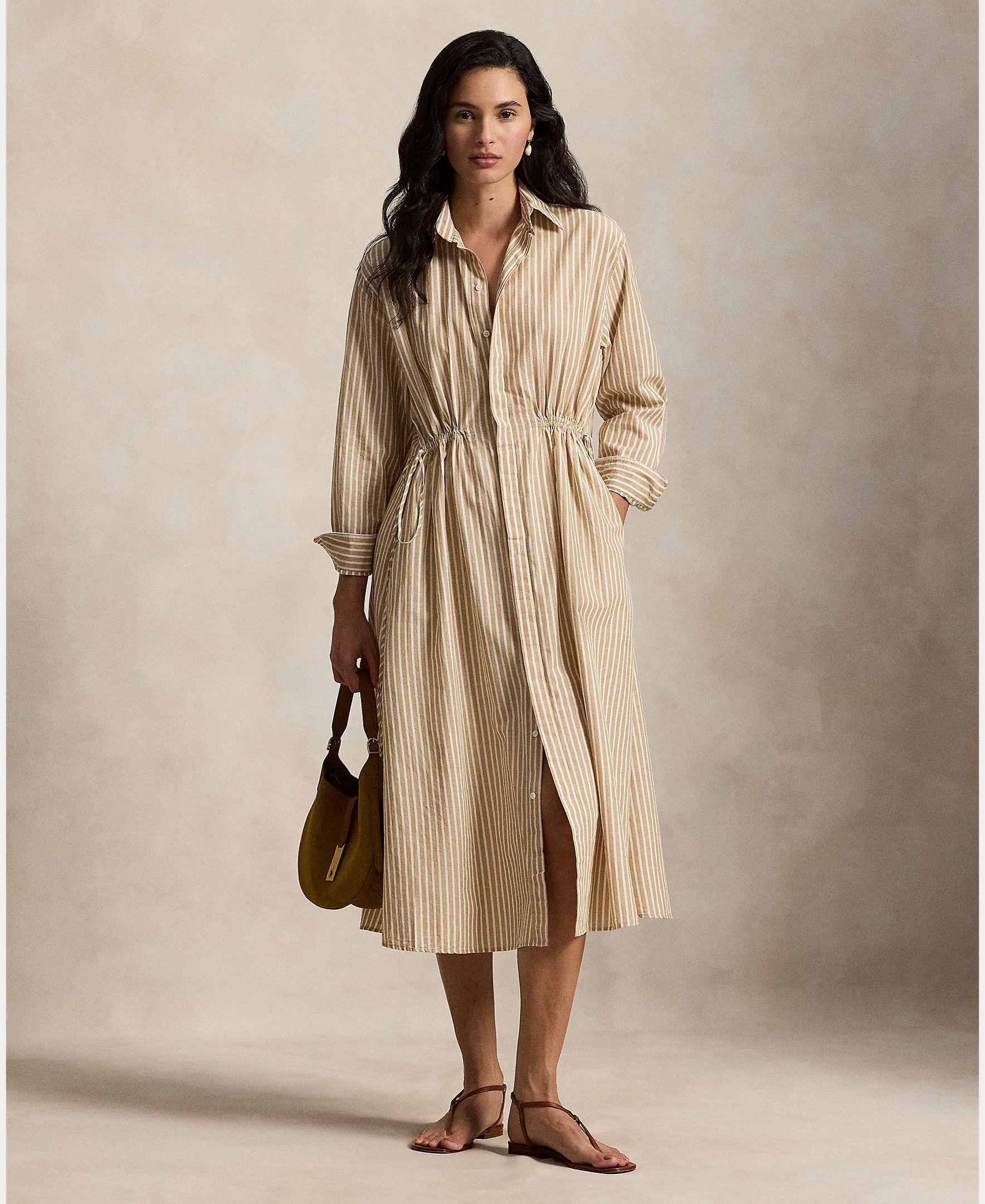 Polo Ralph Lauren - Vestido camisero de algodón y lino.