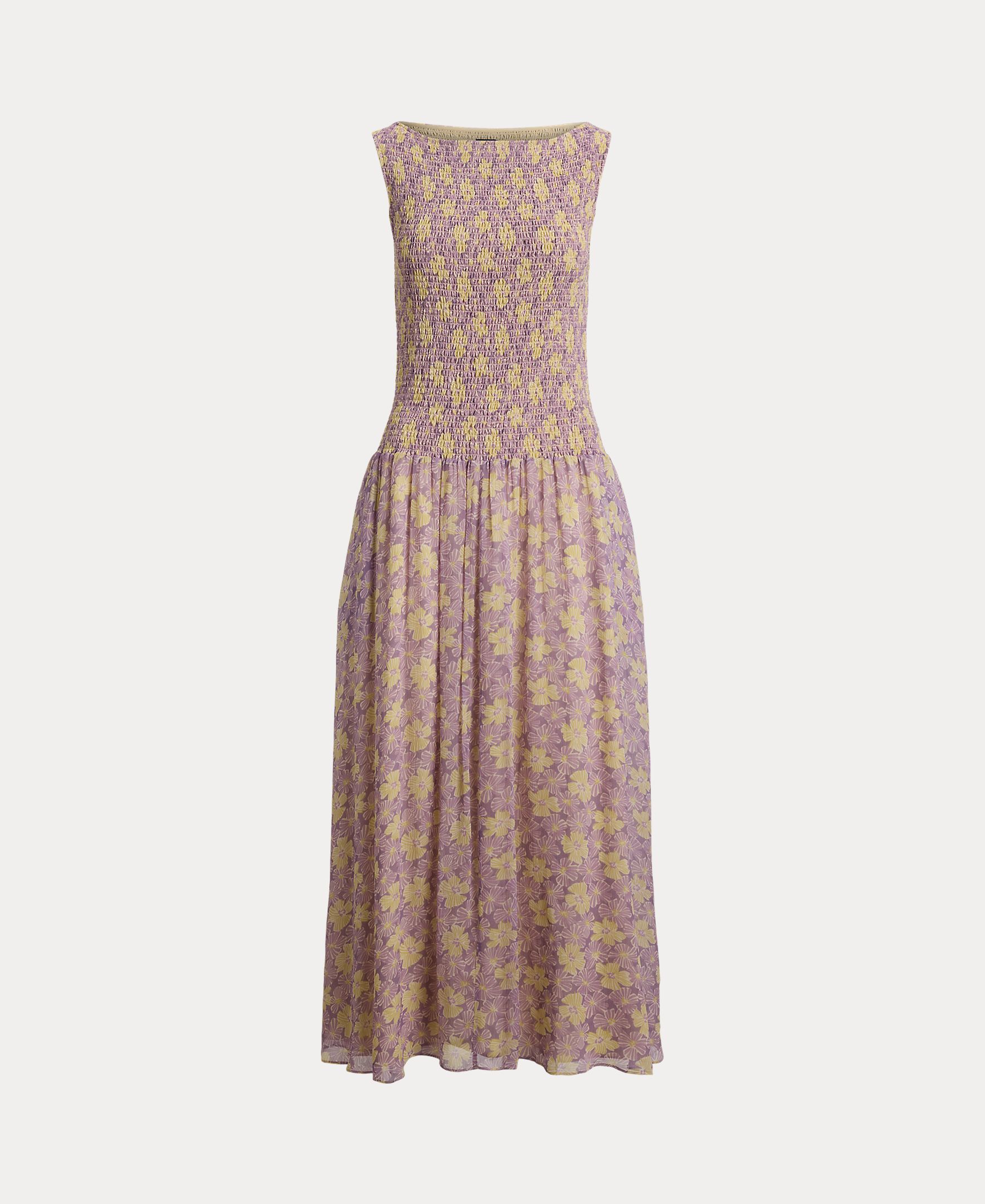 Vestido Midi com Mangas e Estampado Lilás-5