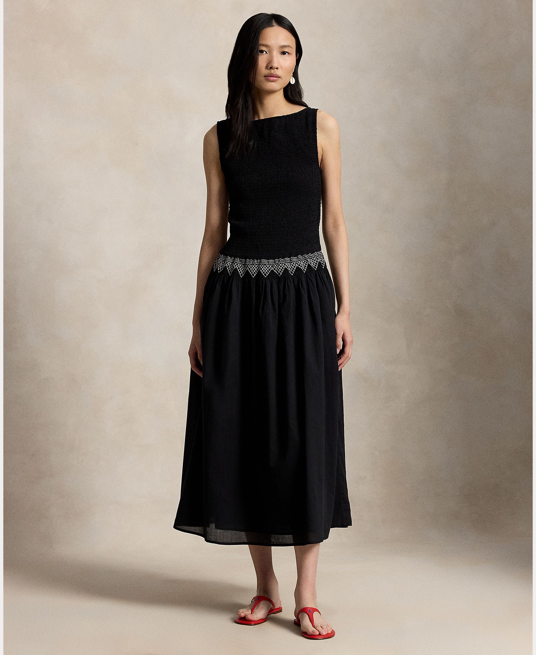 Imagem 0 de Vestido Comprido de Algodão sem Mangas