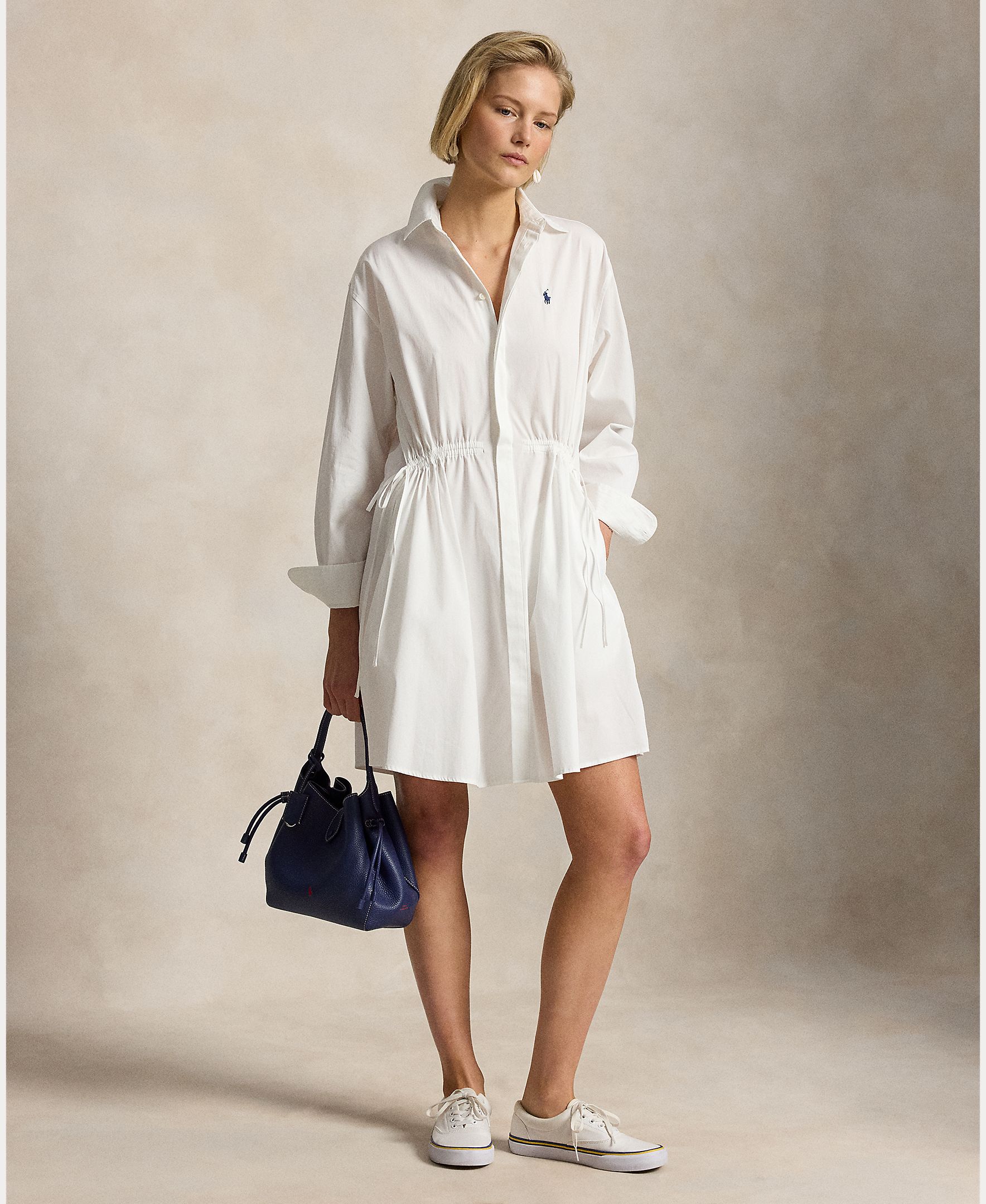 Imagem 0 de Vestido Camiseiro Curto de Algodão