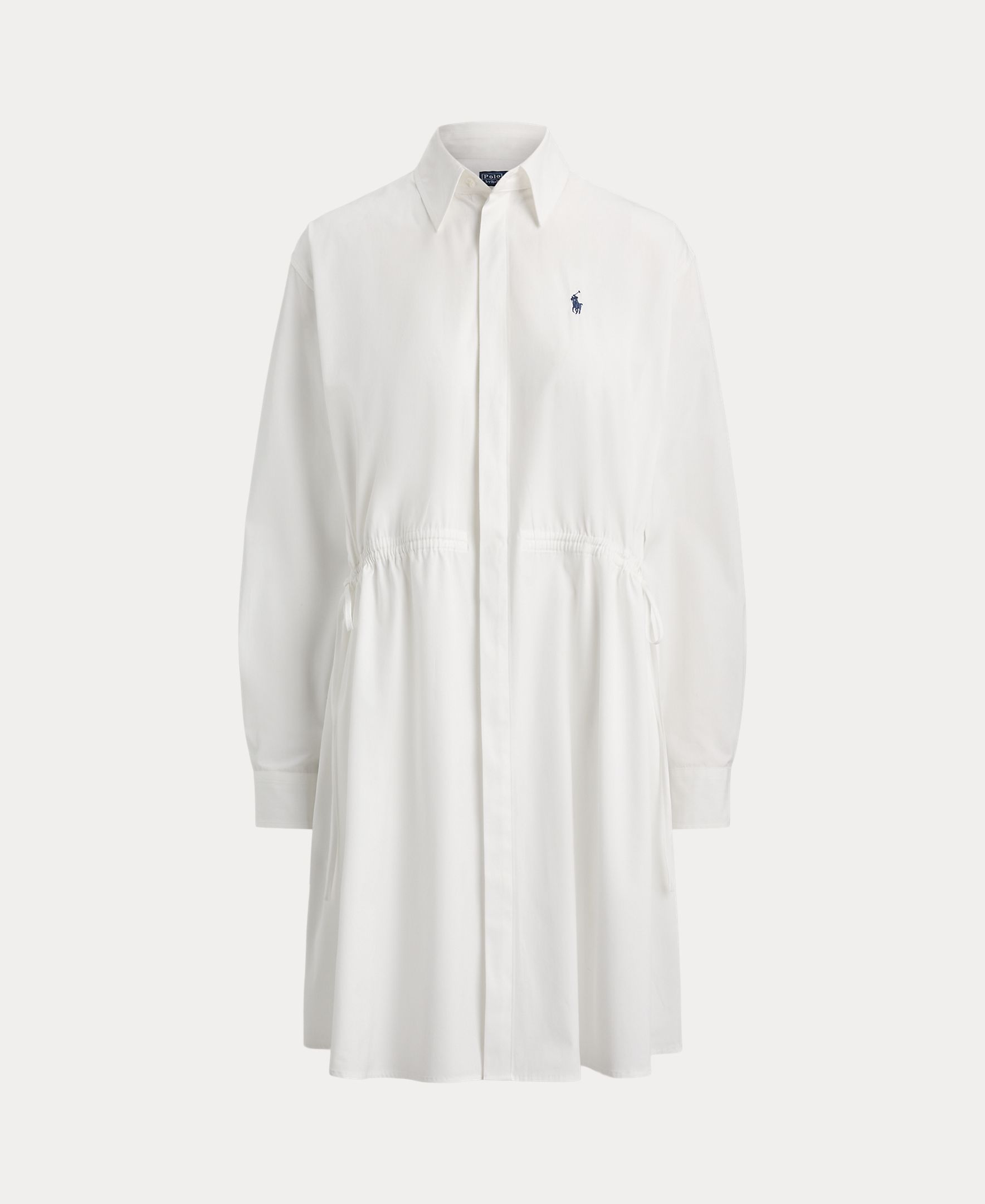 Vestido Camiseiro Curto de Algodão Branco-6