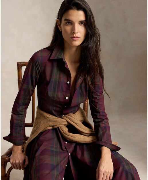 Imagem 0 de Vestido Camiseiro Midi aos Quadrados