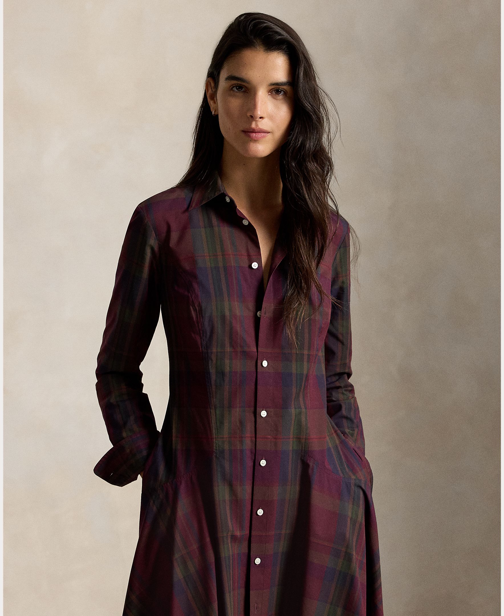 Vestido Camiseiro Midi aos Quadrados Multicolor-6