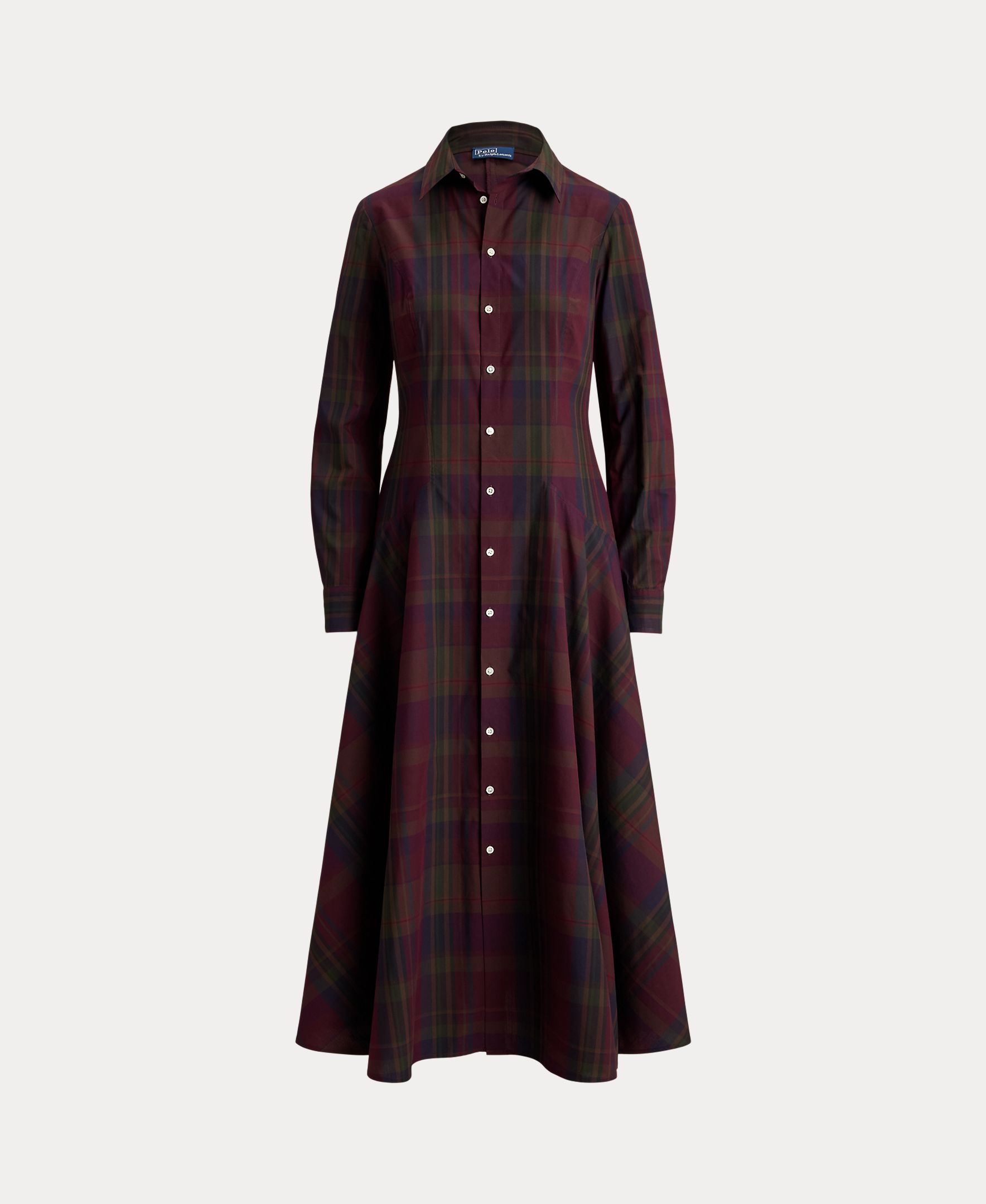 Vestido Camiseiro Midi aos Quadrados Multicolor-8