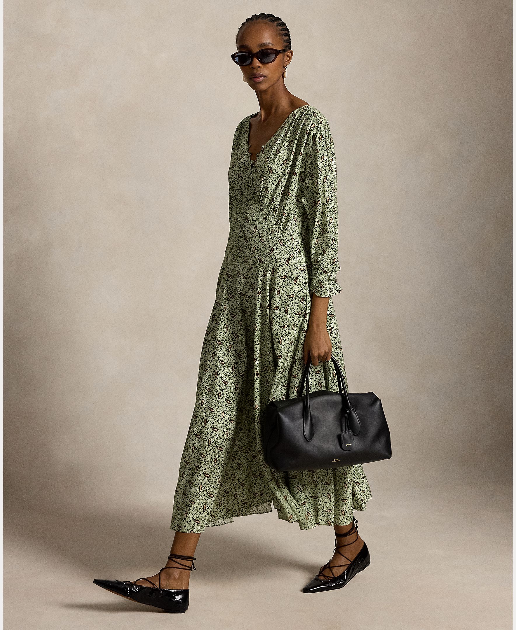 Imagem 0 de Vestido Midi Fluido com Estampado Paisley