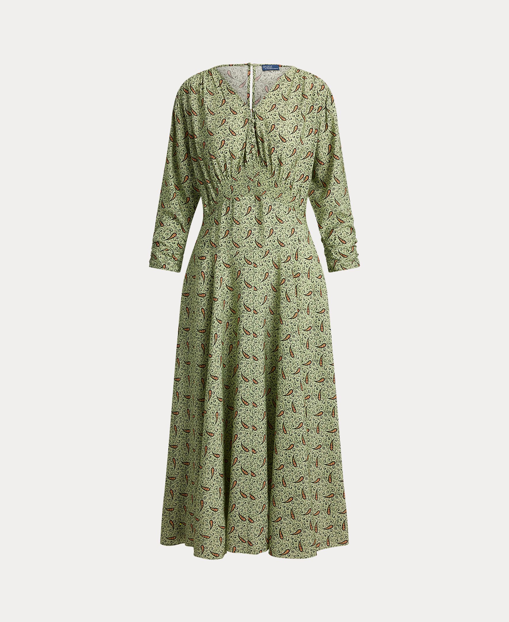 Vestido Midi Fluido com Estampado Paisley Verde maçã-6