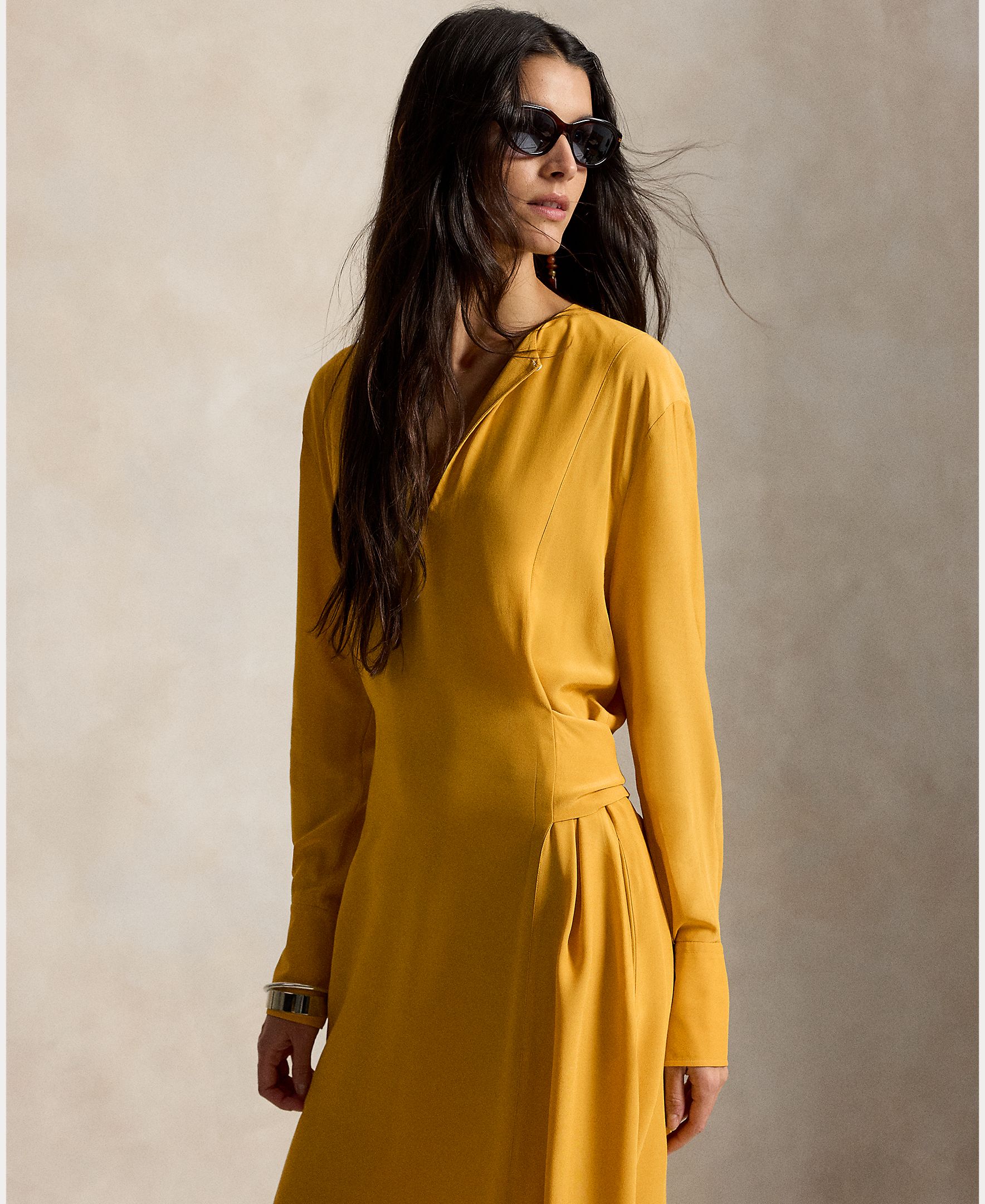 Vestido Midi Atado com Estampado Amarelo banana-3