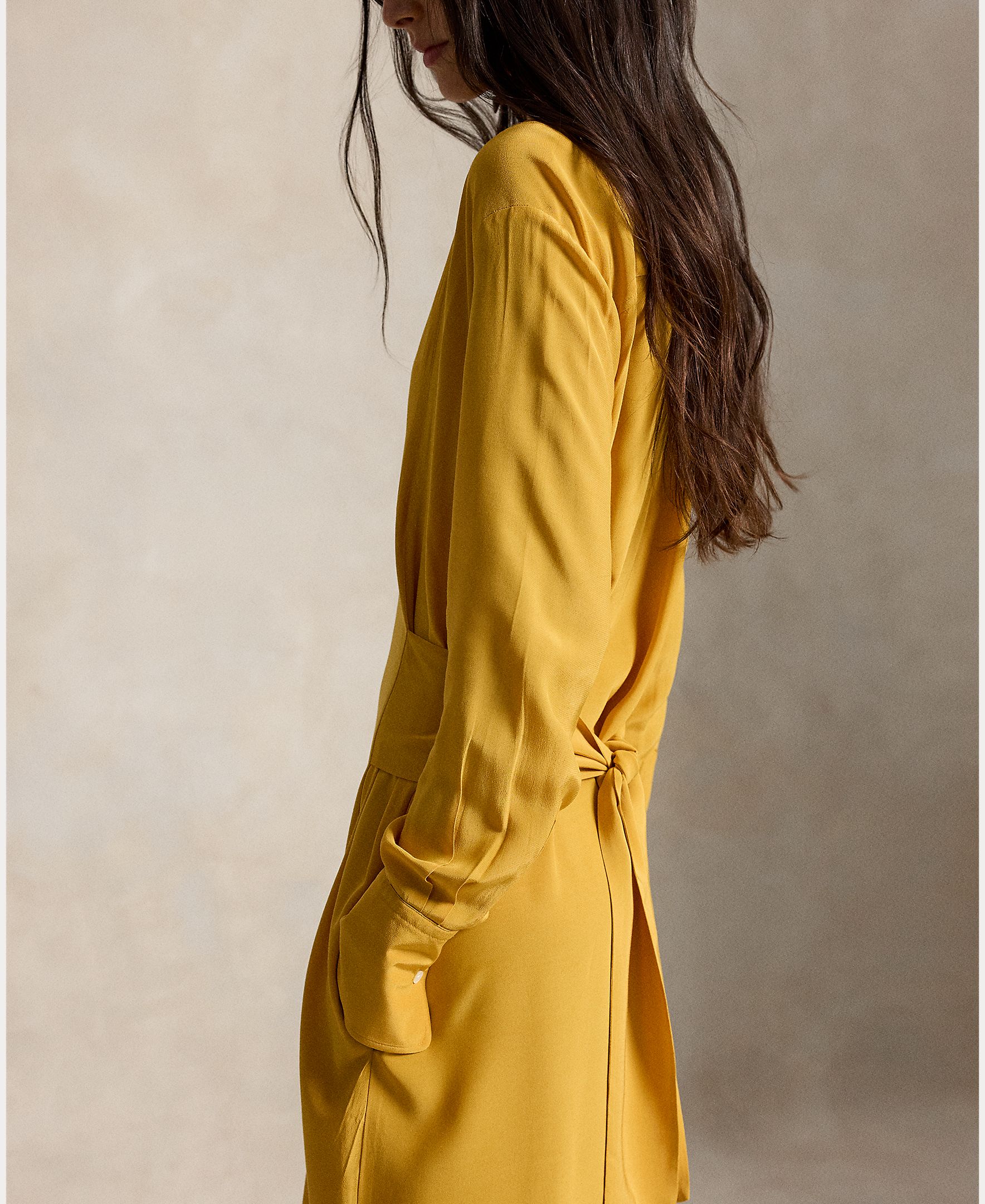 Vestido Midi Atado com Estampado Amarelo banana-6