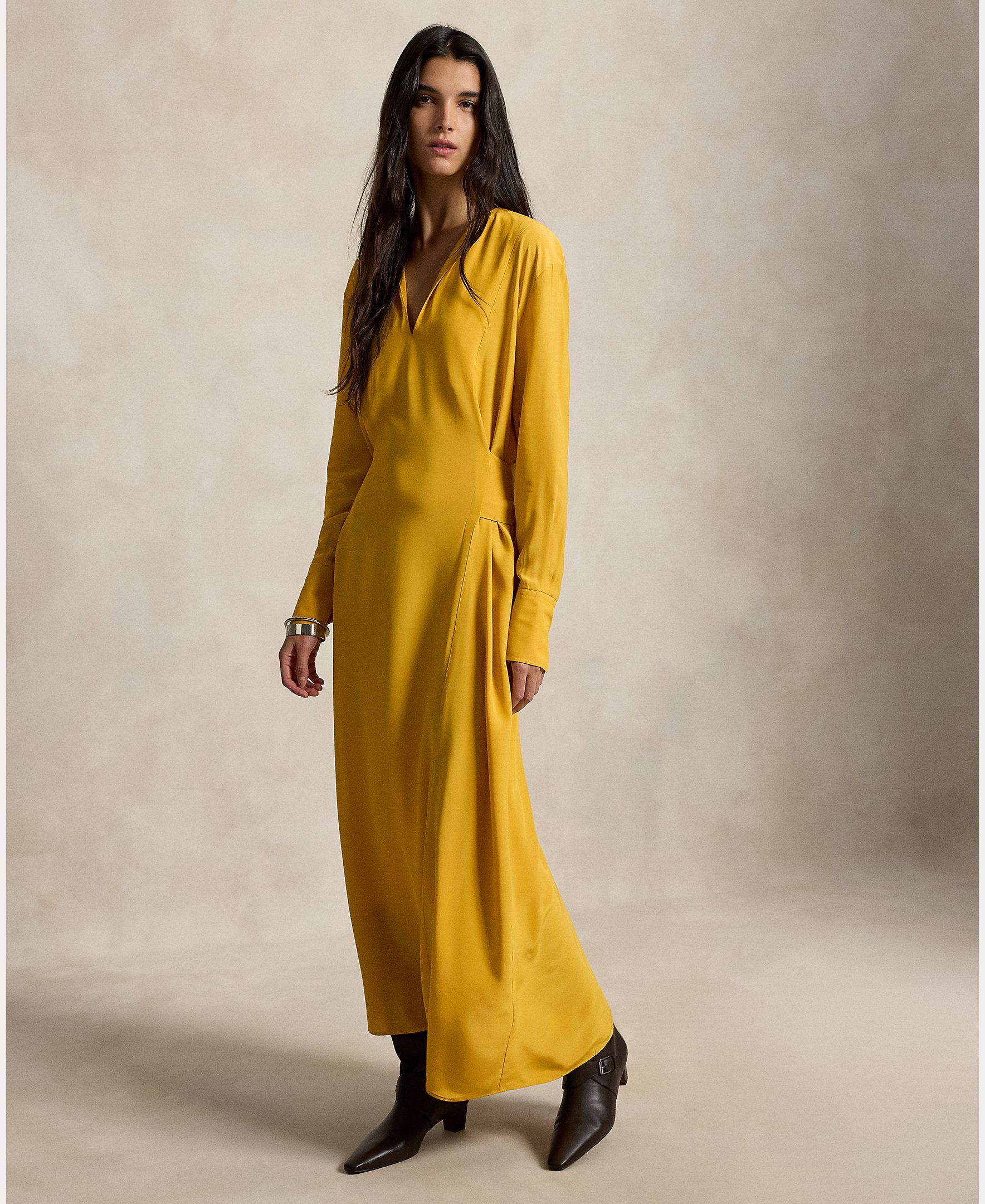 Vestido Midi Atado com Estampado Amarelo banana-7