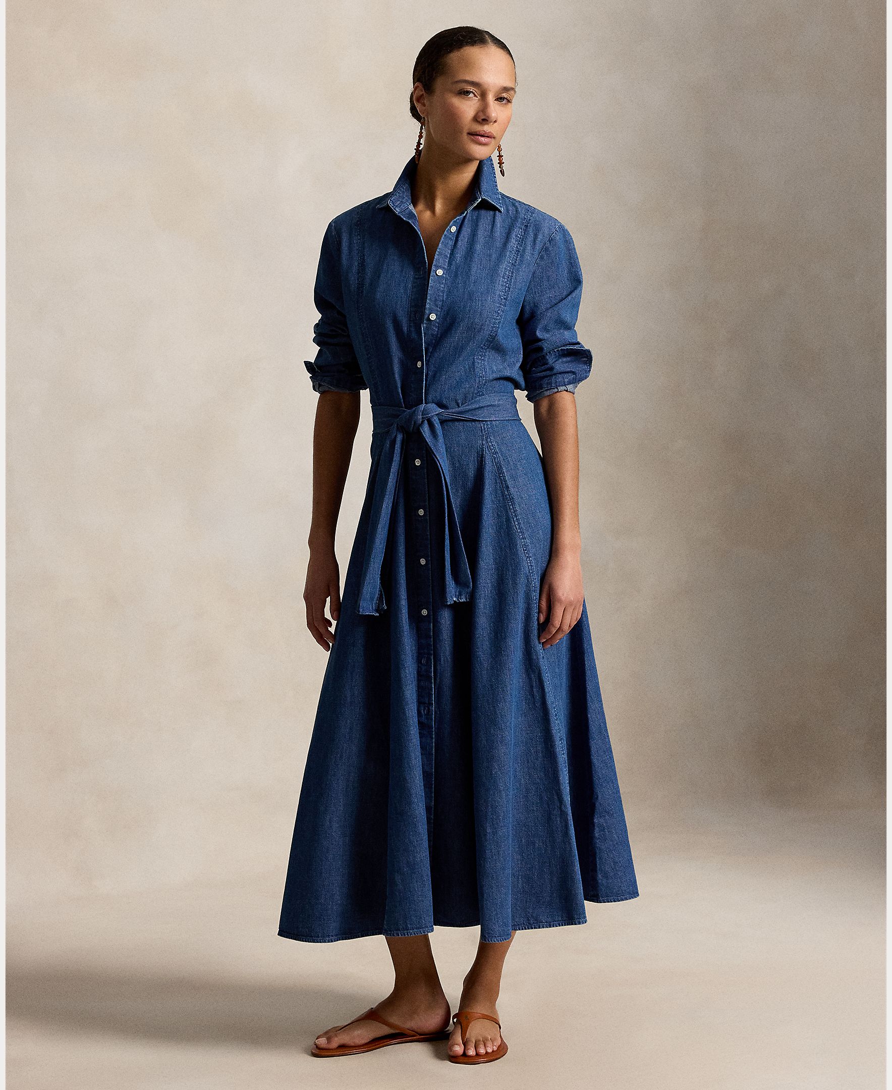 Imagem 0 de Vestido Camiseiro Midi de Ganga