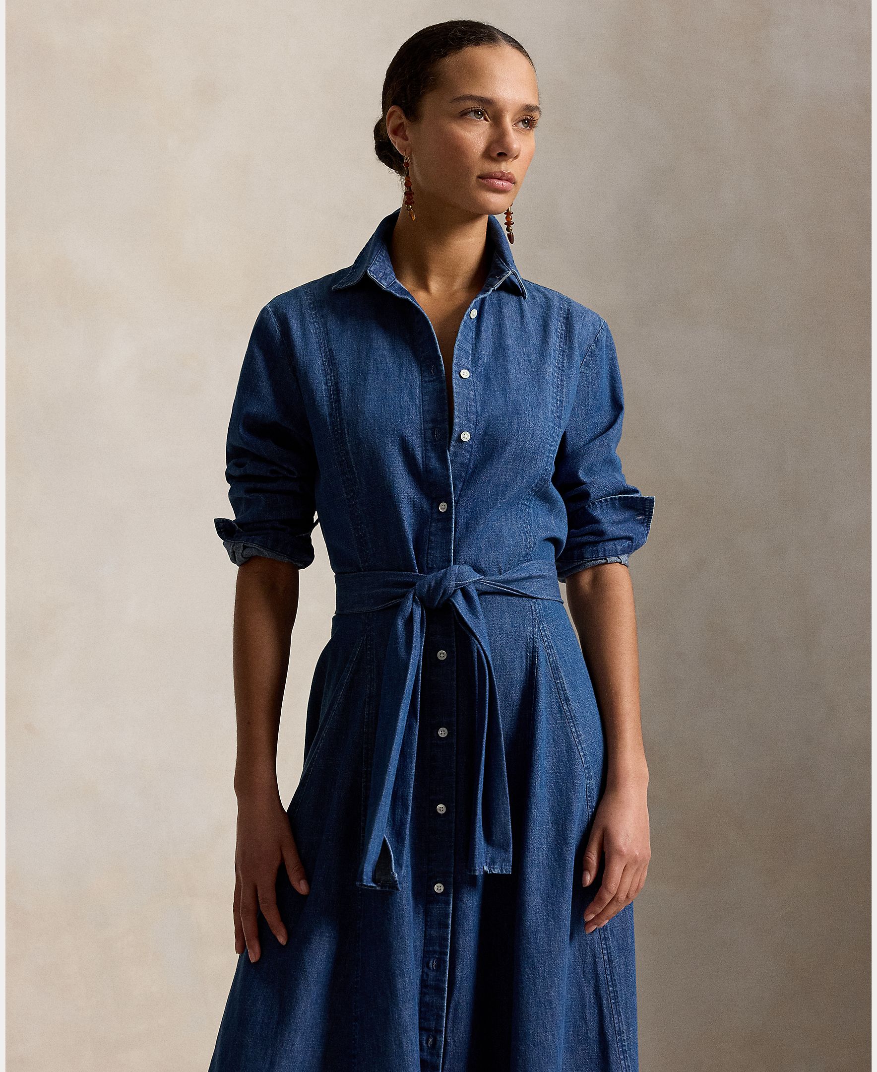 Vestido Camiseiro Midi de Ganga Denim-3