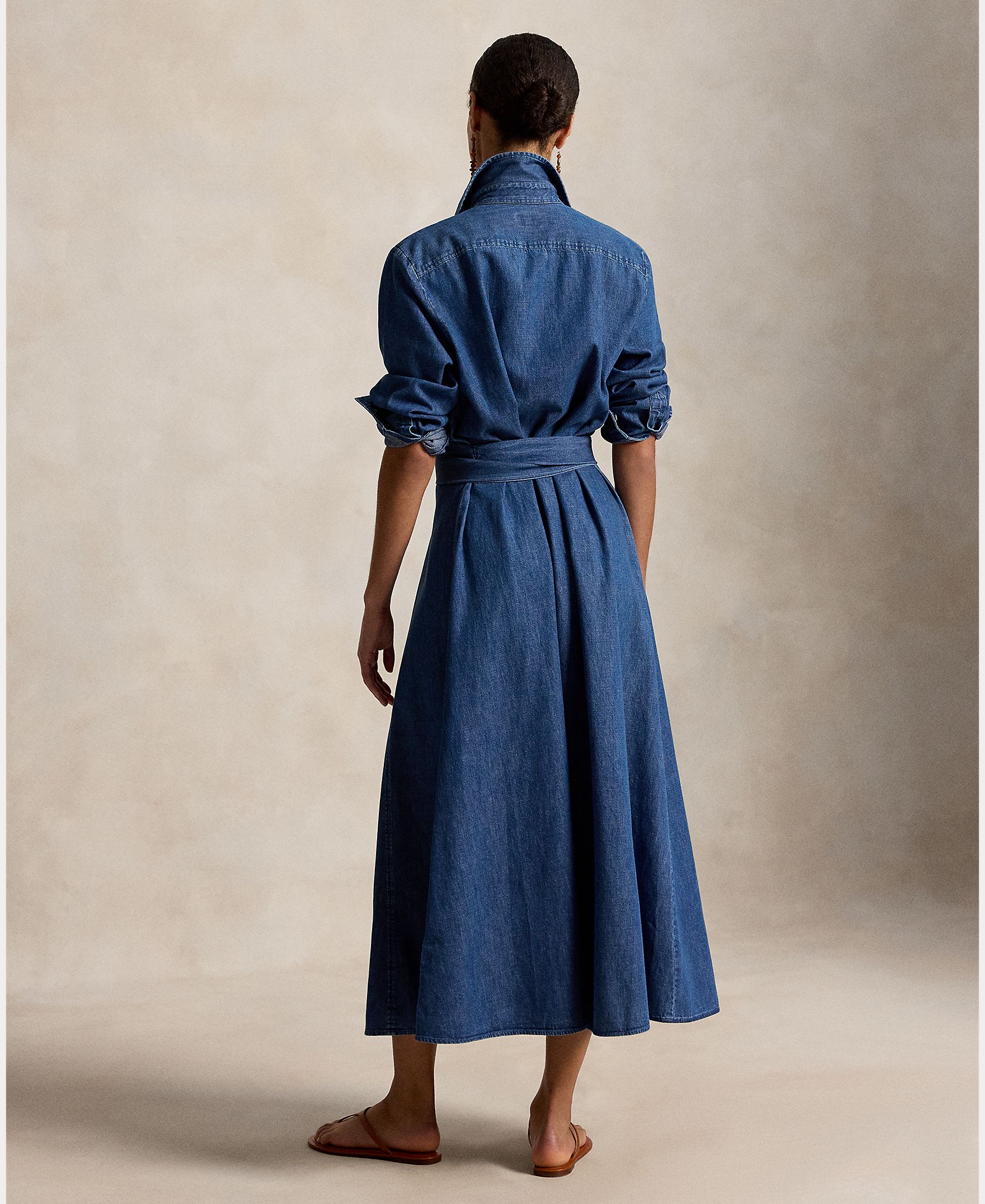 Vestido Camiseiro Midi de Ganga Denim-4