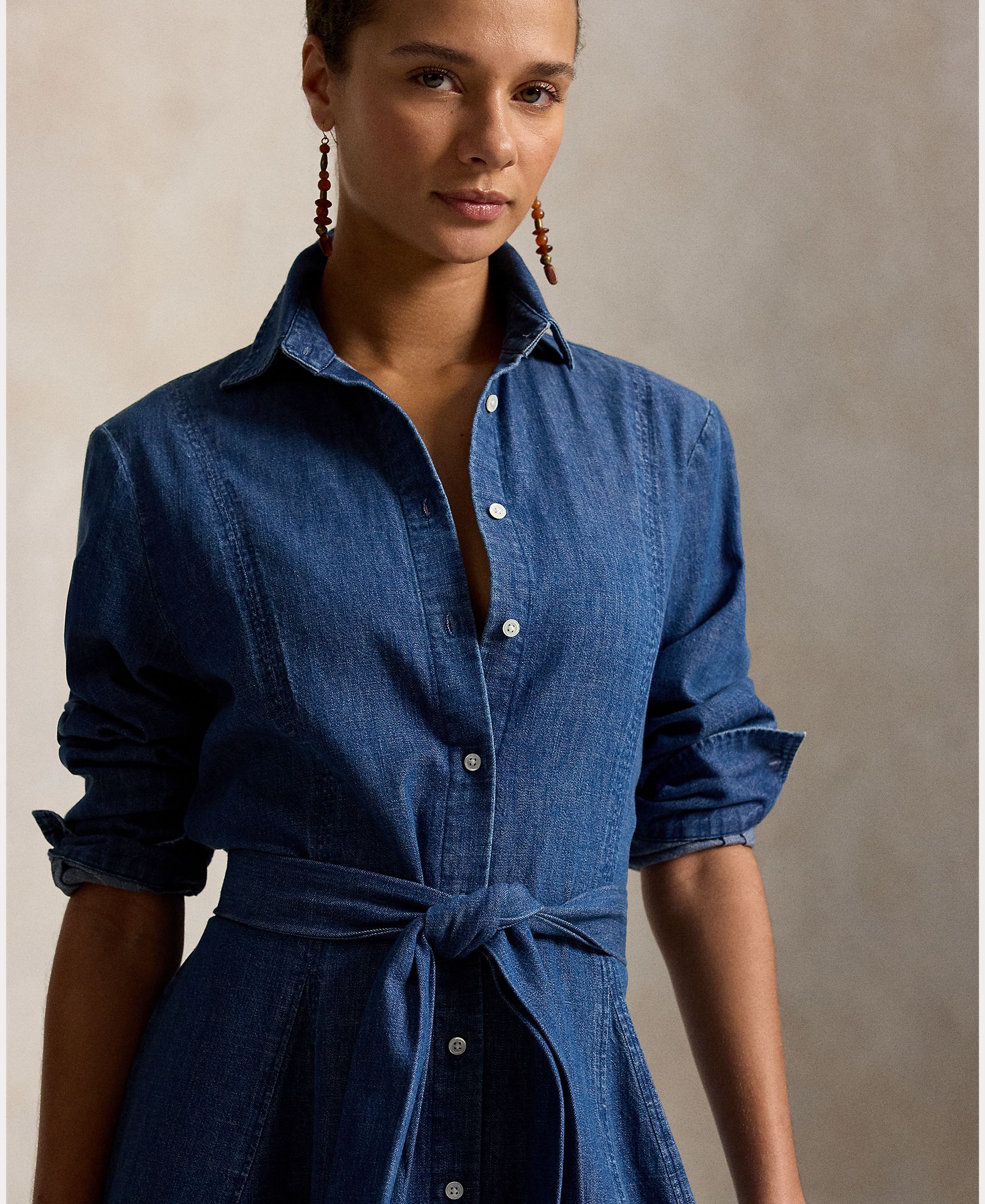 Vestido Camiseiro Midi de Ganga Denim-5