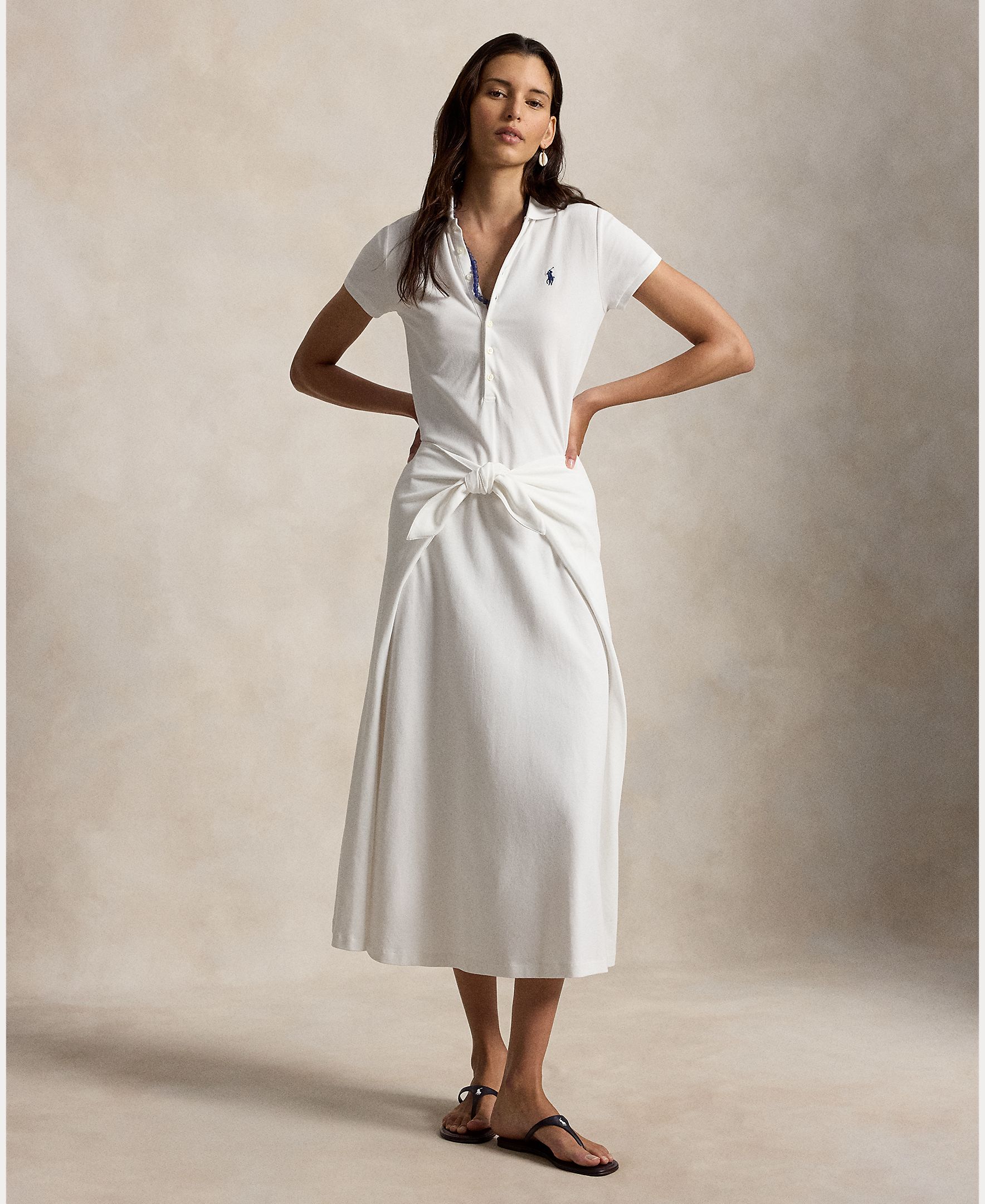 Imagem 0 de Vestido Midi Tipo Polo Atado