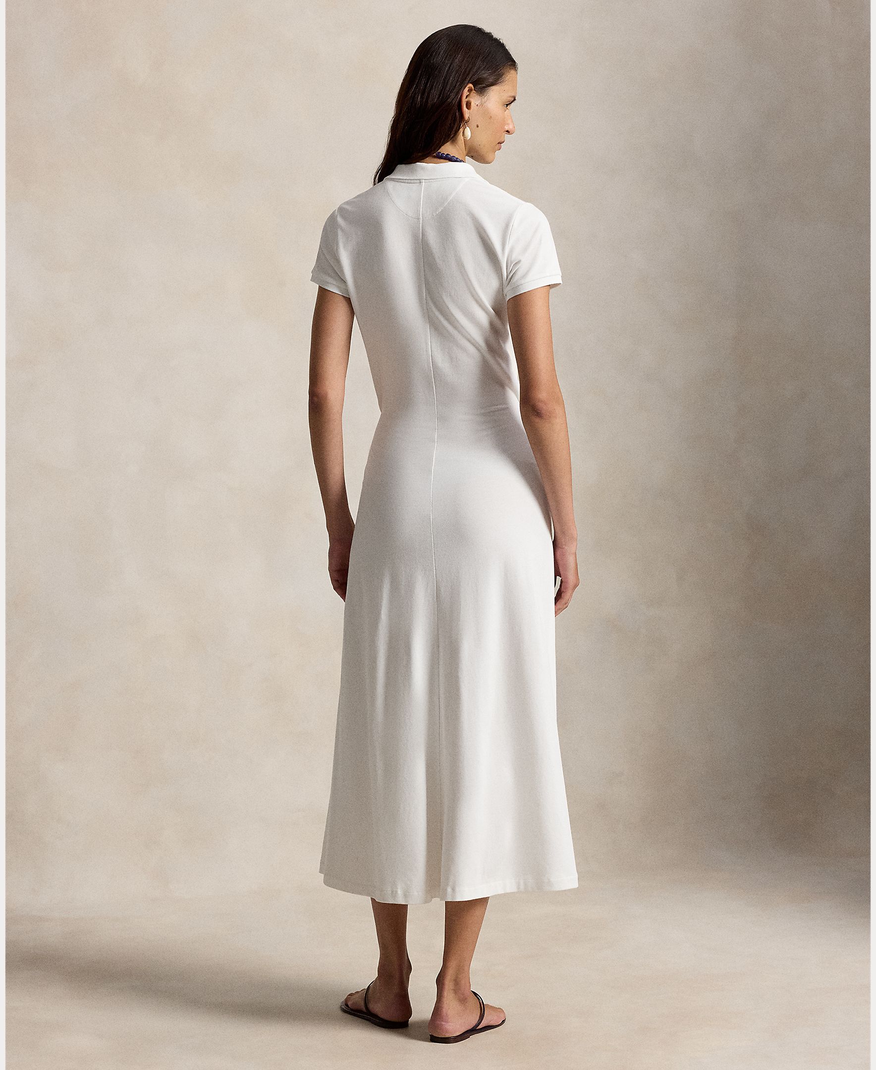 Vestido Midi Tipo Polo Atado Branco-3