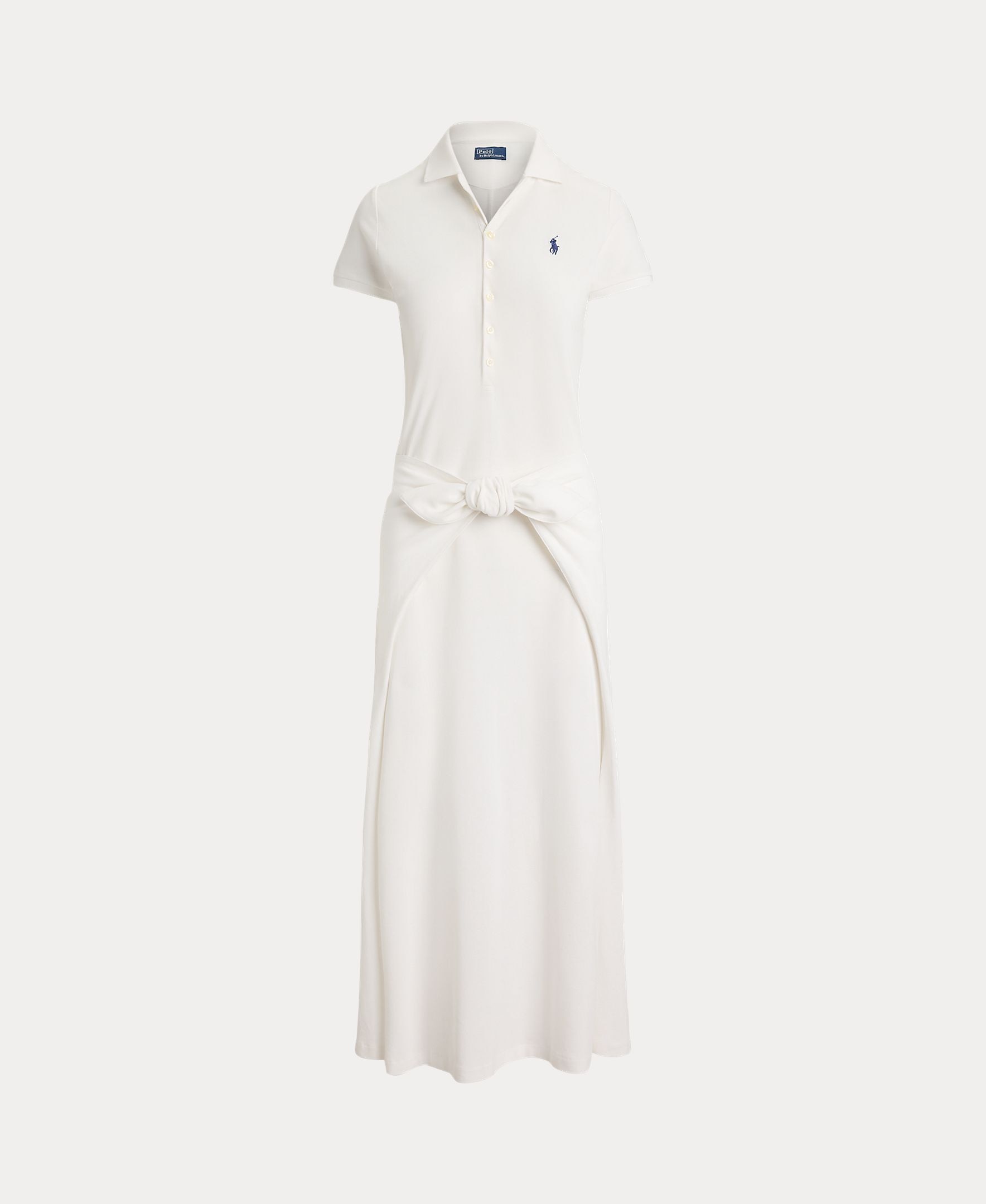 Vestido Midi Tipo Polo Atado Branco-6