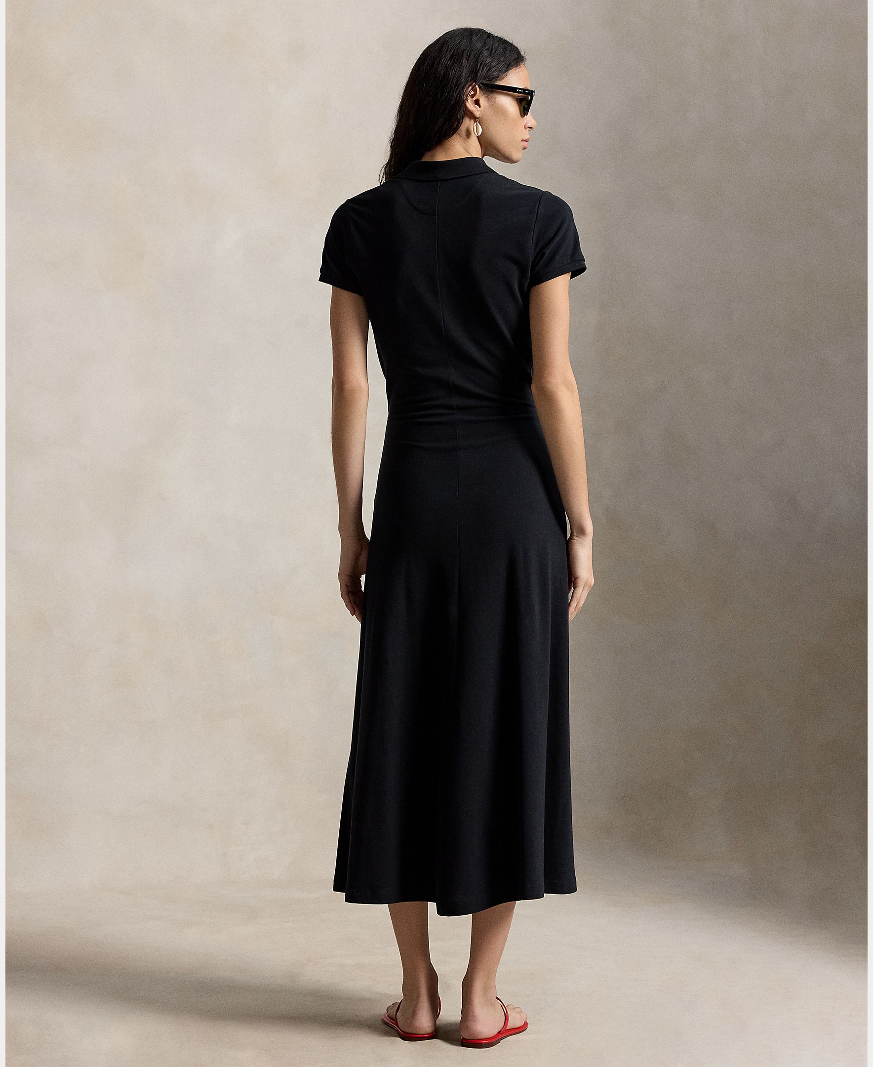 Vestido Midi Tipo Polo Atado Preto-3