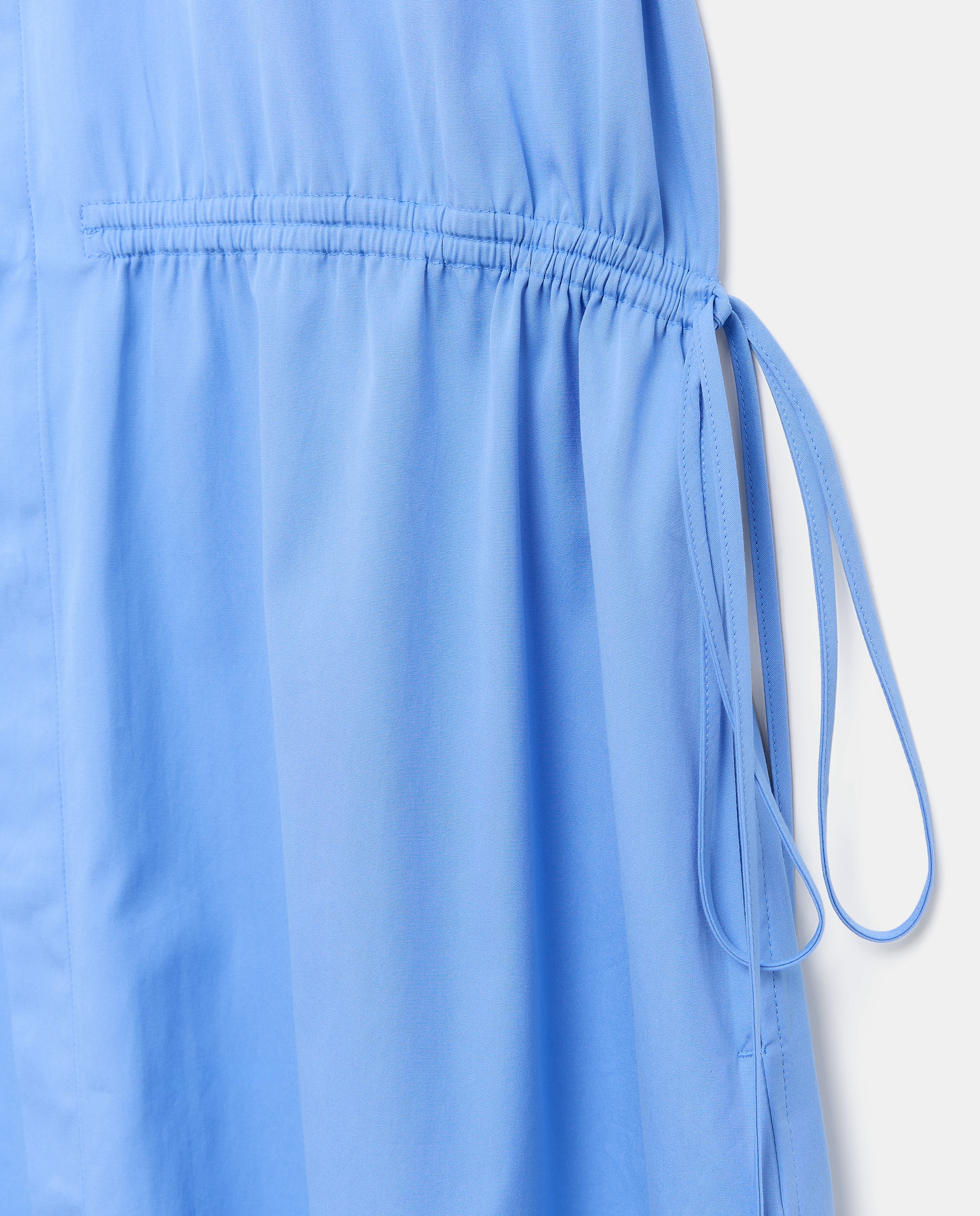 Vestido Camiseiro Comprido em Algodão Azul-índigo-5