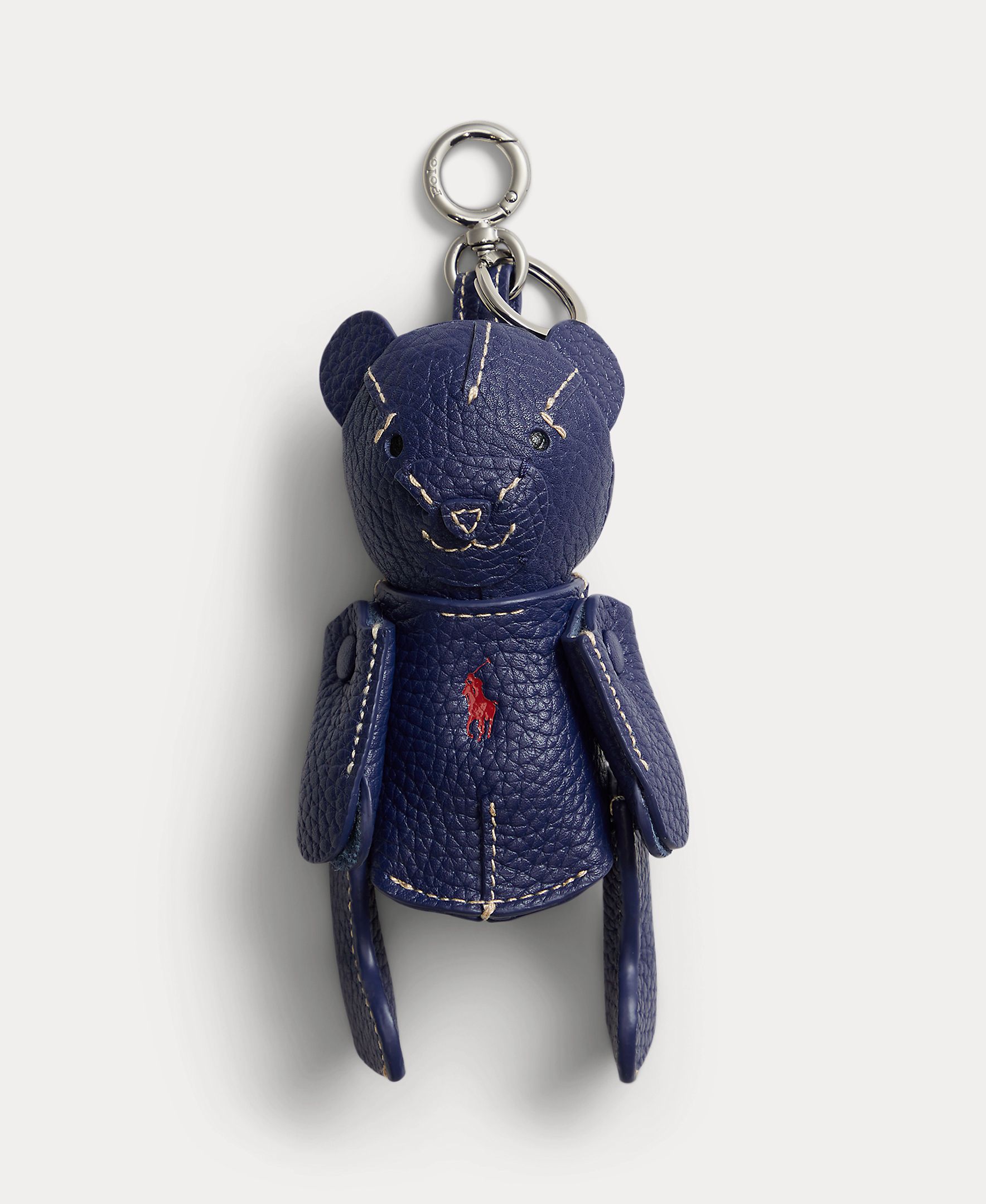 Imagen 0 de Charm Polo Bear de piel para bolso Azul marino