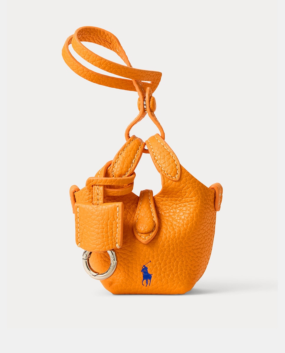 Imagen 0 de Charm Polo Play de piel para bolso Naranja