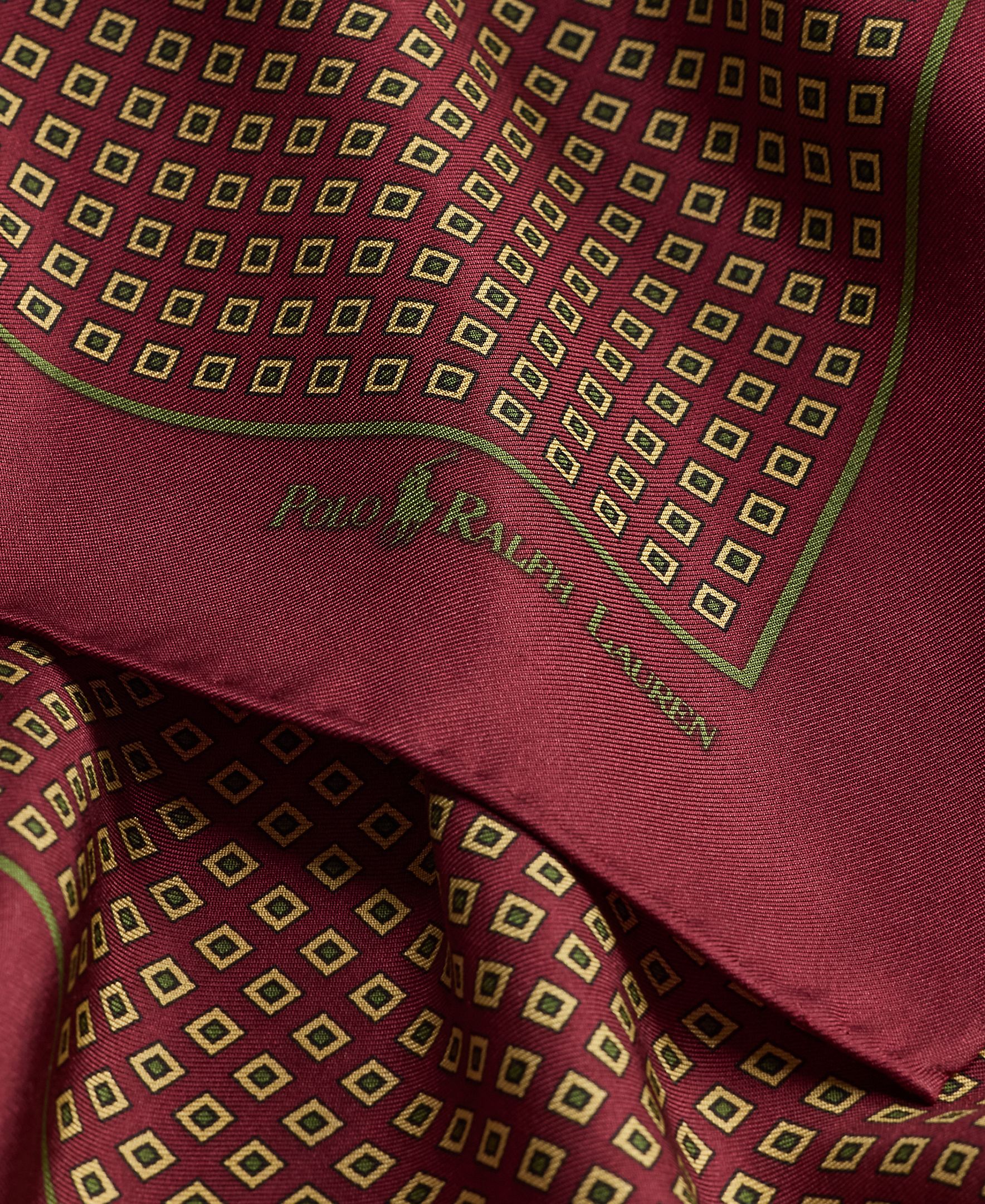 Pañuelo cuadrado de seda estampado - Polo Ralph Lauren - Granate Granate-3