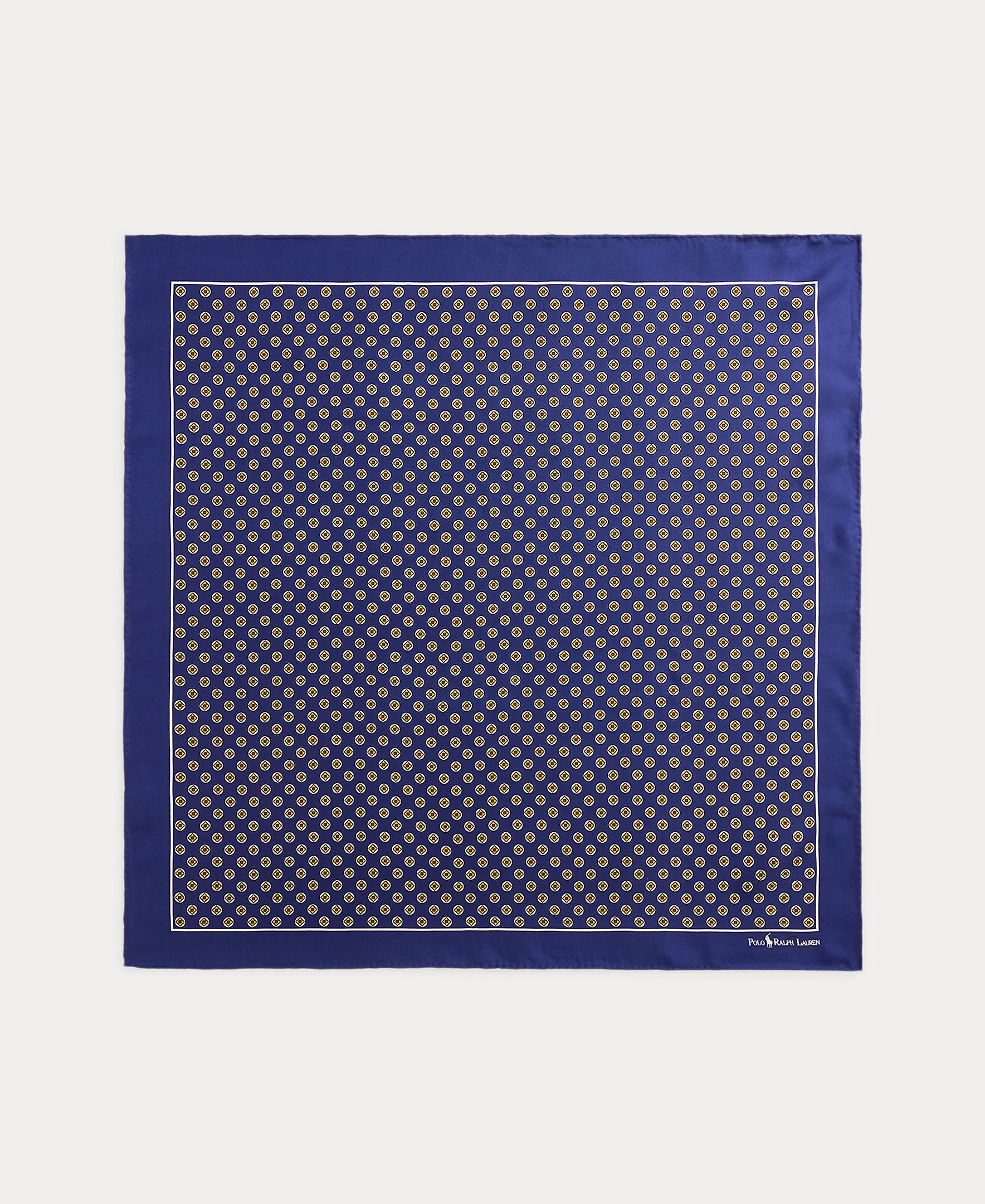 Imagen 0 de Pañuelo cuadrado de seda estampado Azul marino