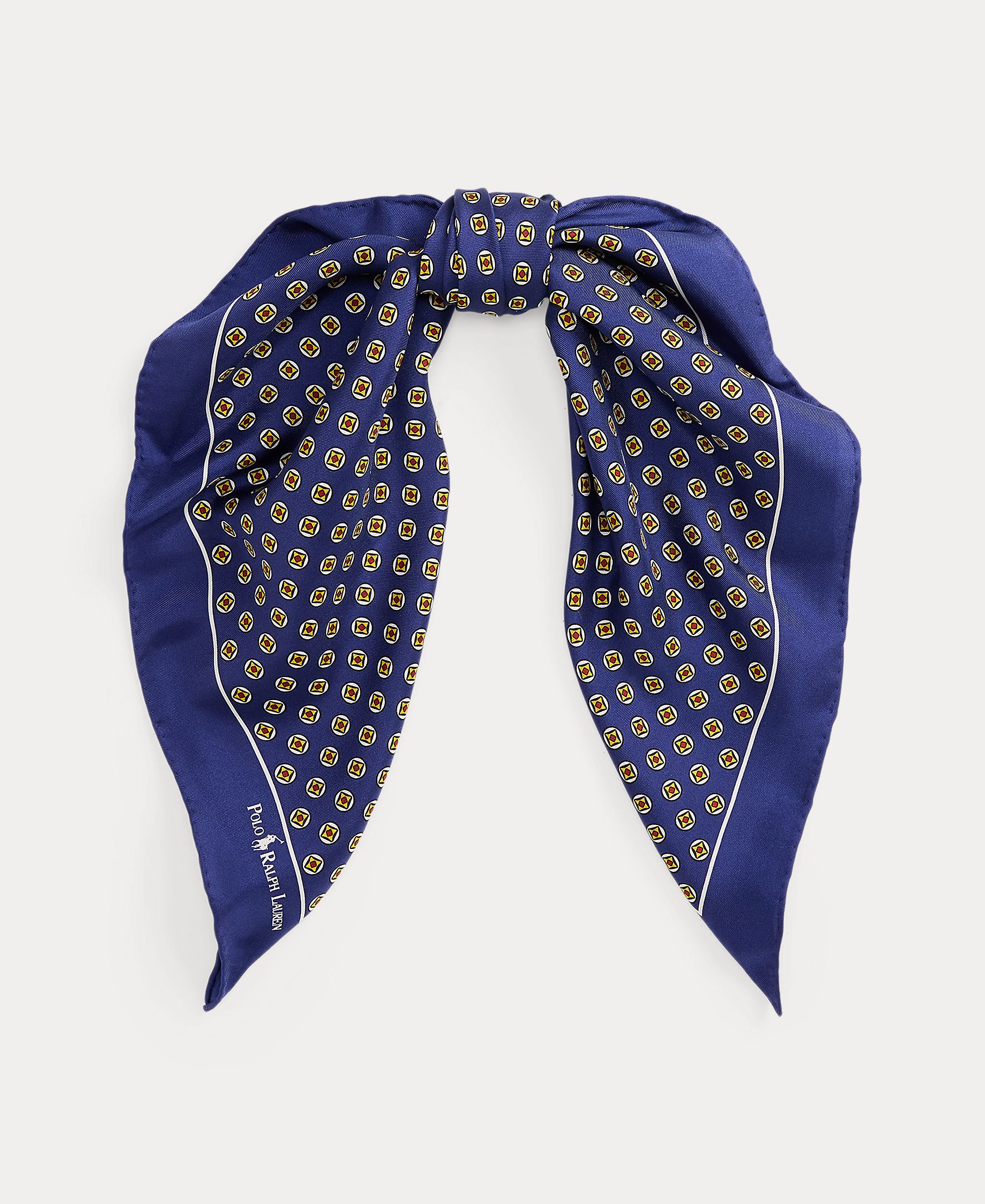 Pañuelo cuadrado de seda estampado - Polo Ralph Lauren - Azul marino Azul marino-2